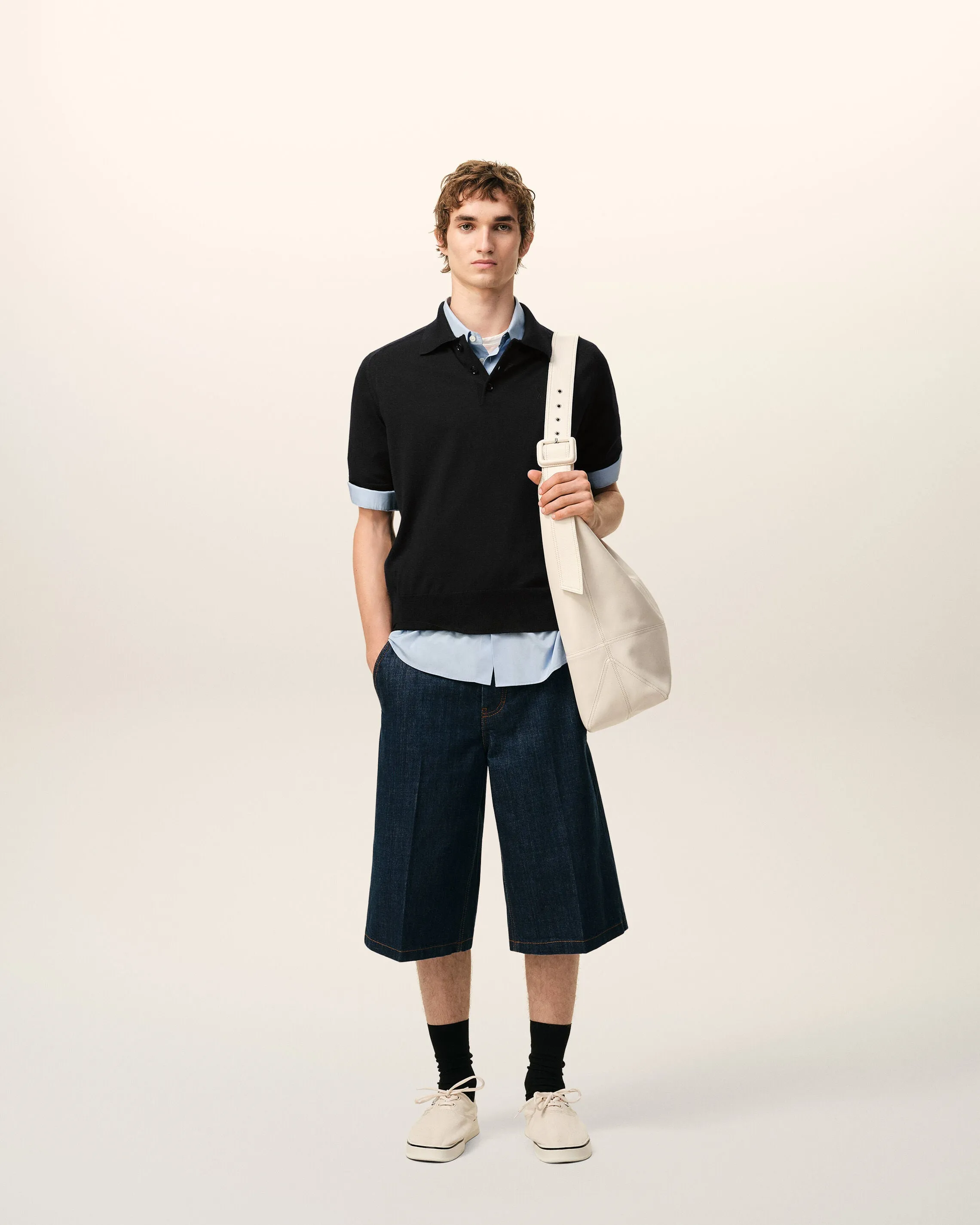 Polo Noir Manches Courtes Ami De Coeur en Laine sold by Ami product image thumbnail 2