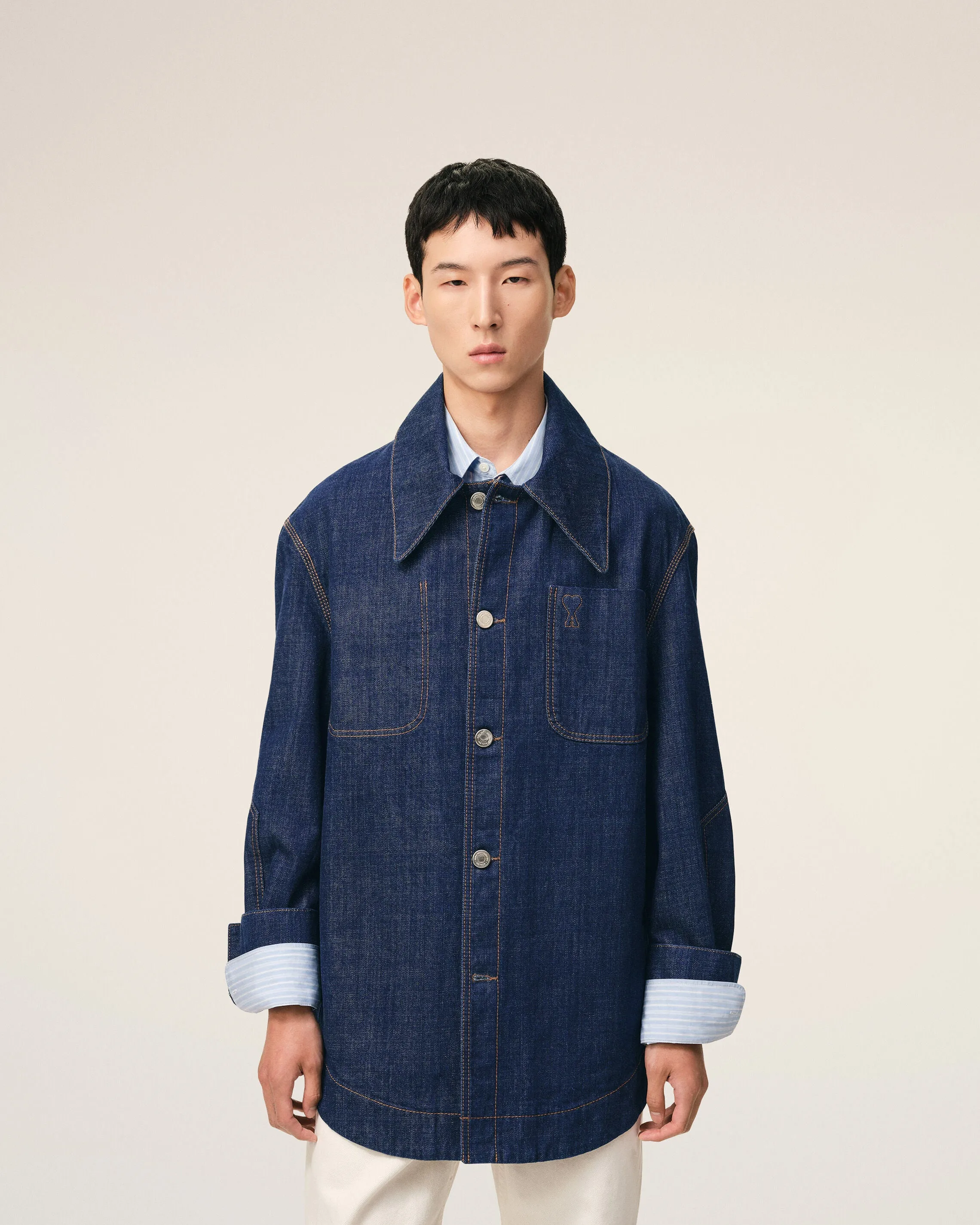 Surchemise Bleu Worker Ami De Coeur en Coton sold by Ami product image thumbnail 3