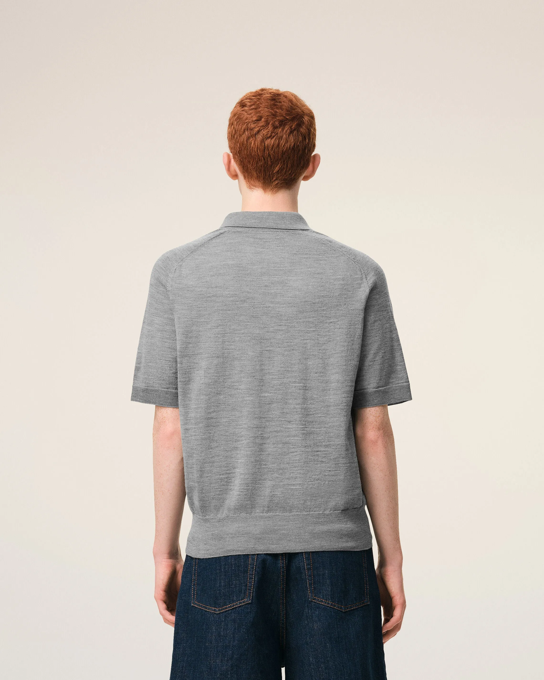 Polo Gris Manches Courtes Ami De Coeur en Laine sold by Ami product image thumbnail 5