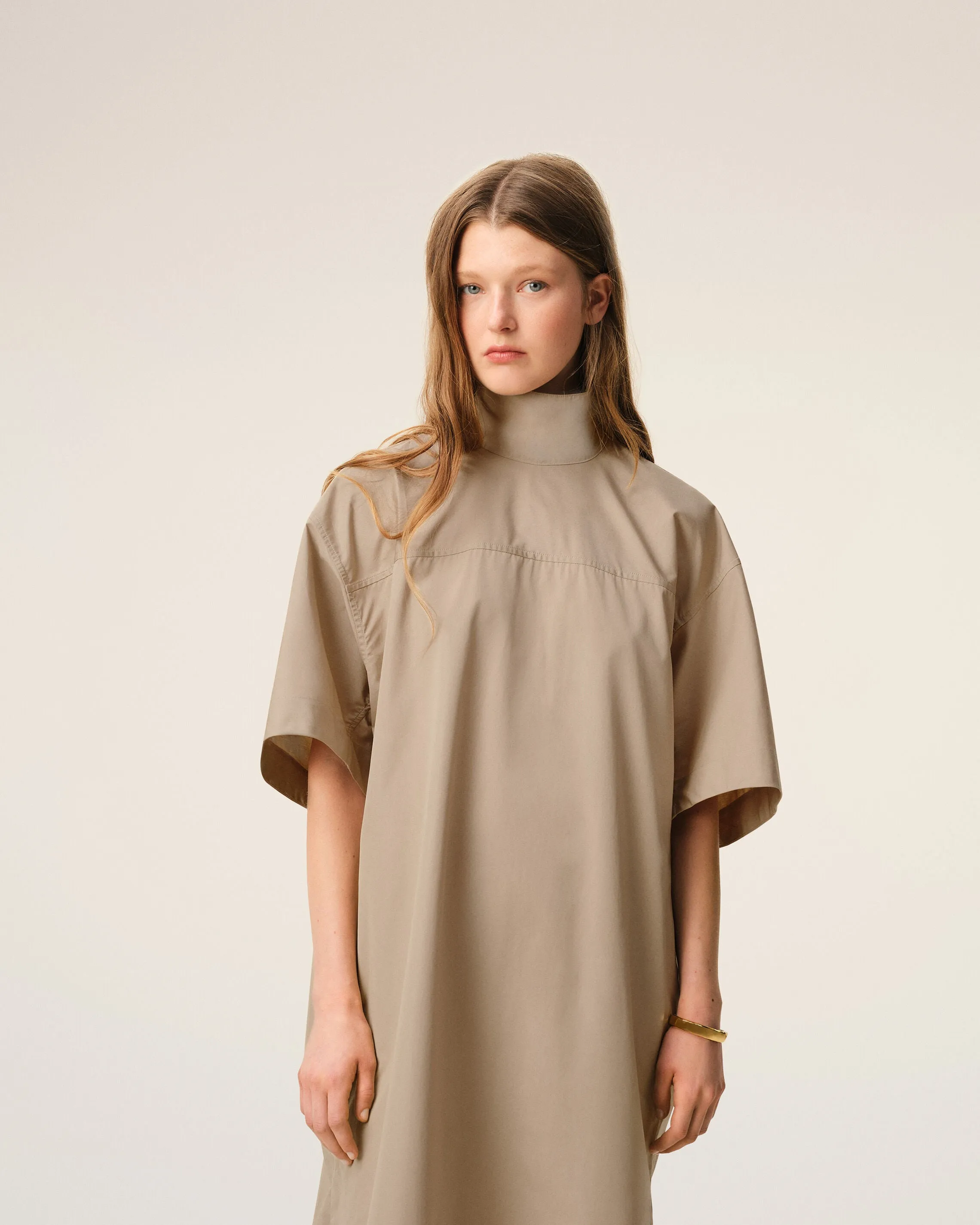 Robe Beige Col Montant Boutonné en Coton sold by Ami product image thumbnail 3