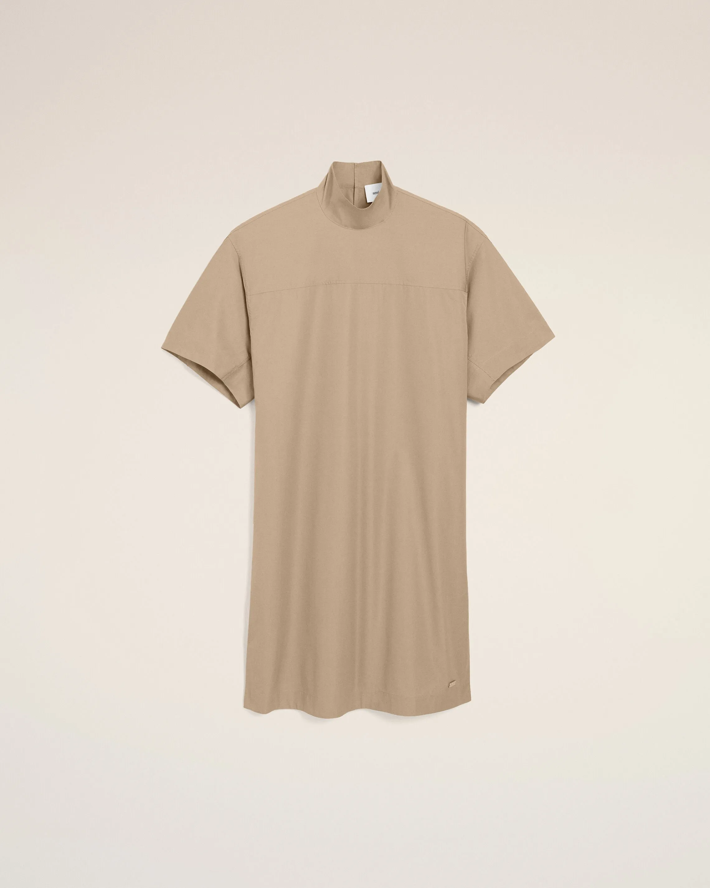 Robe Beige Col Montant Boutonné en Coton sold by Ami