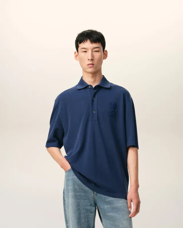 Polo Bleu Ami De Coeur Crochet en Coton sold by Ami