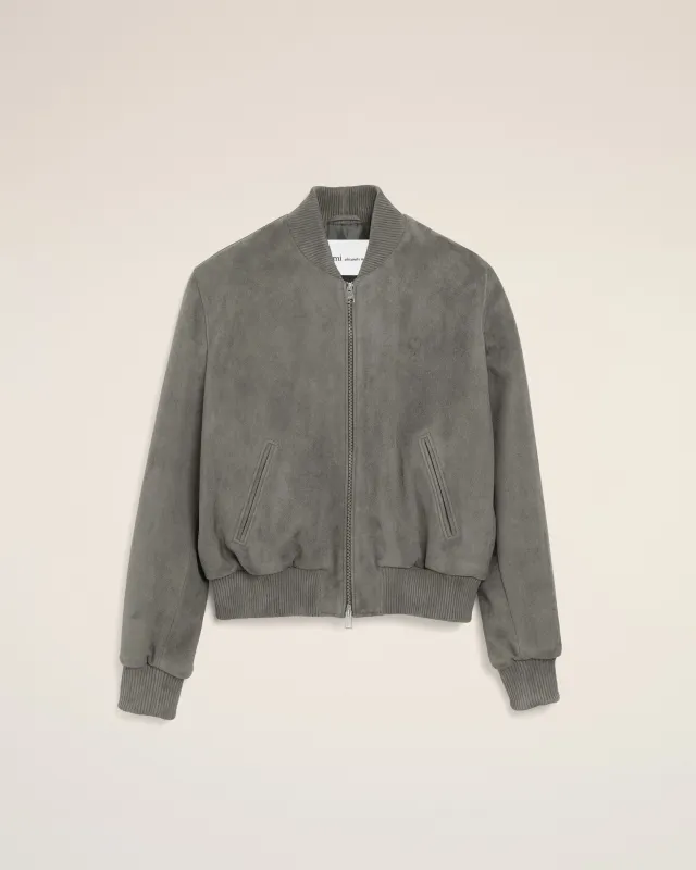 Veste Grise Zippée Ami De Coeur en Cuir De Chèvre sold by Ami