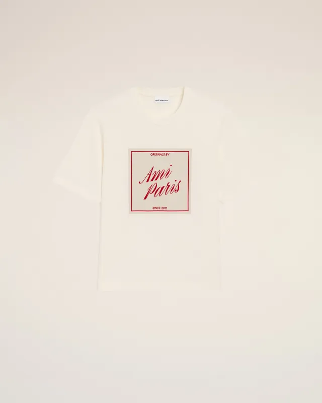 T-shirt Blanc Imprimé Ami Paris Héritage en Coton made by Ami