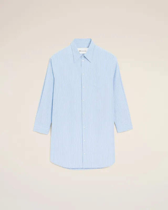 Robe Chemise Bleue Large Ami De Coeur en Coton made by Ami