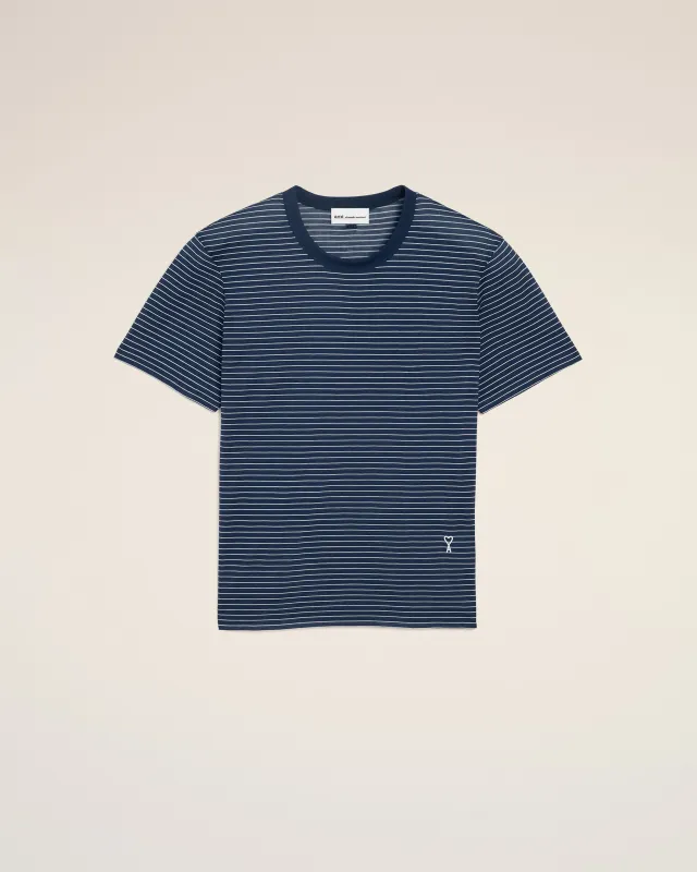 T-shirt Rayé Bleu Ami De Coeur en Coton made by Ami
