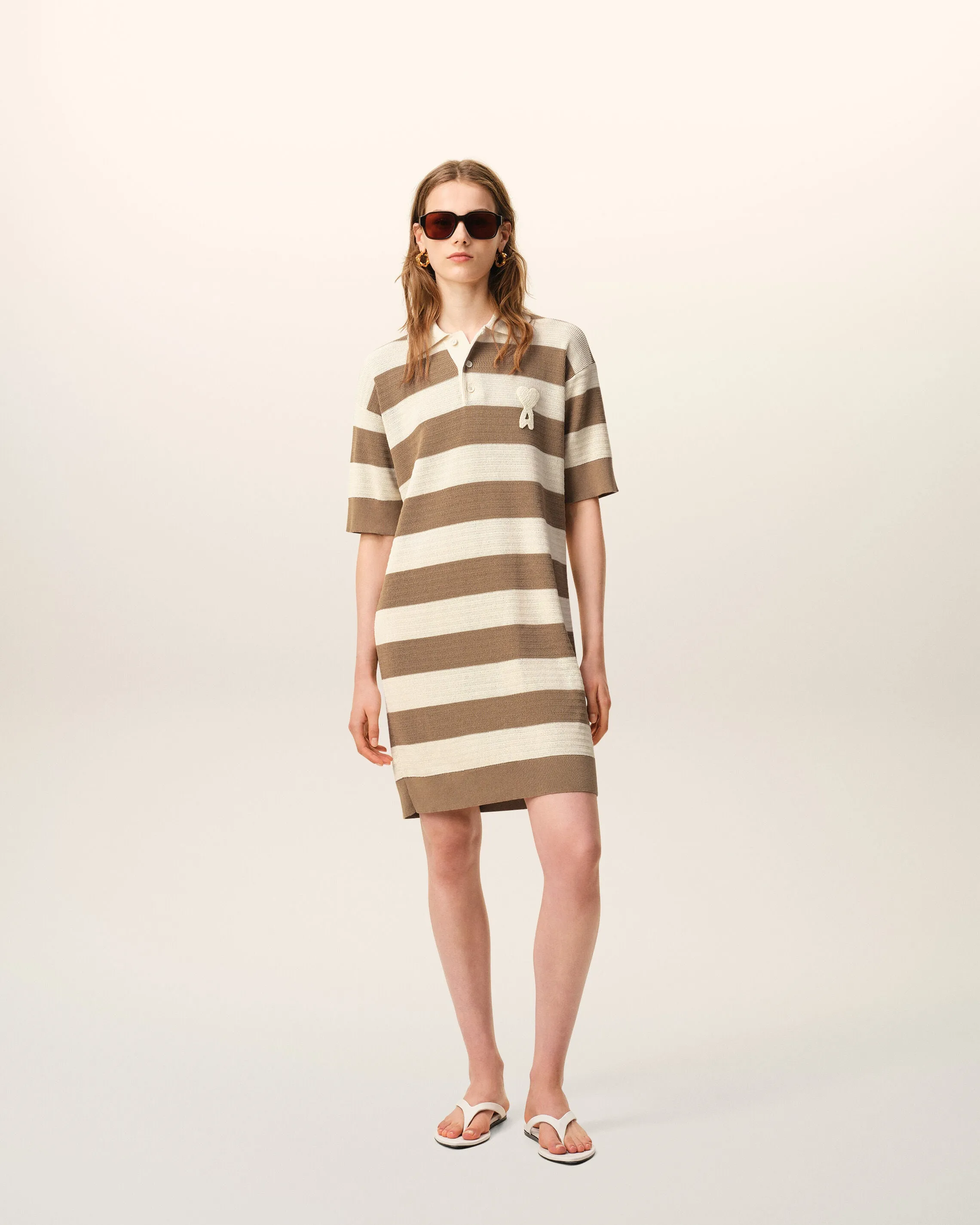 Robe Polo Blanche Et Marron Ami De Coeur en Coton sold by Ami product image thumbnail 2