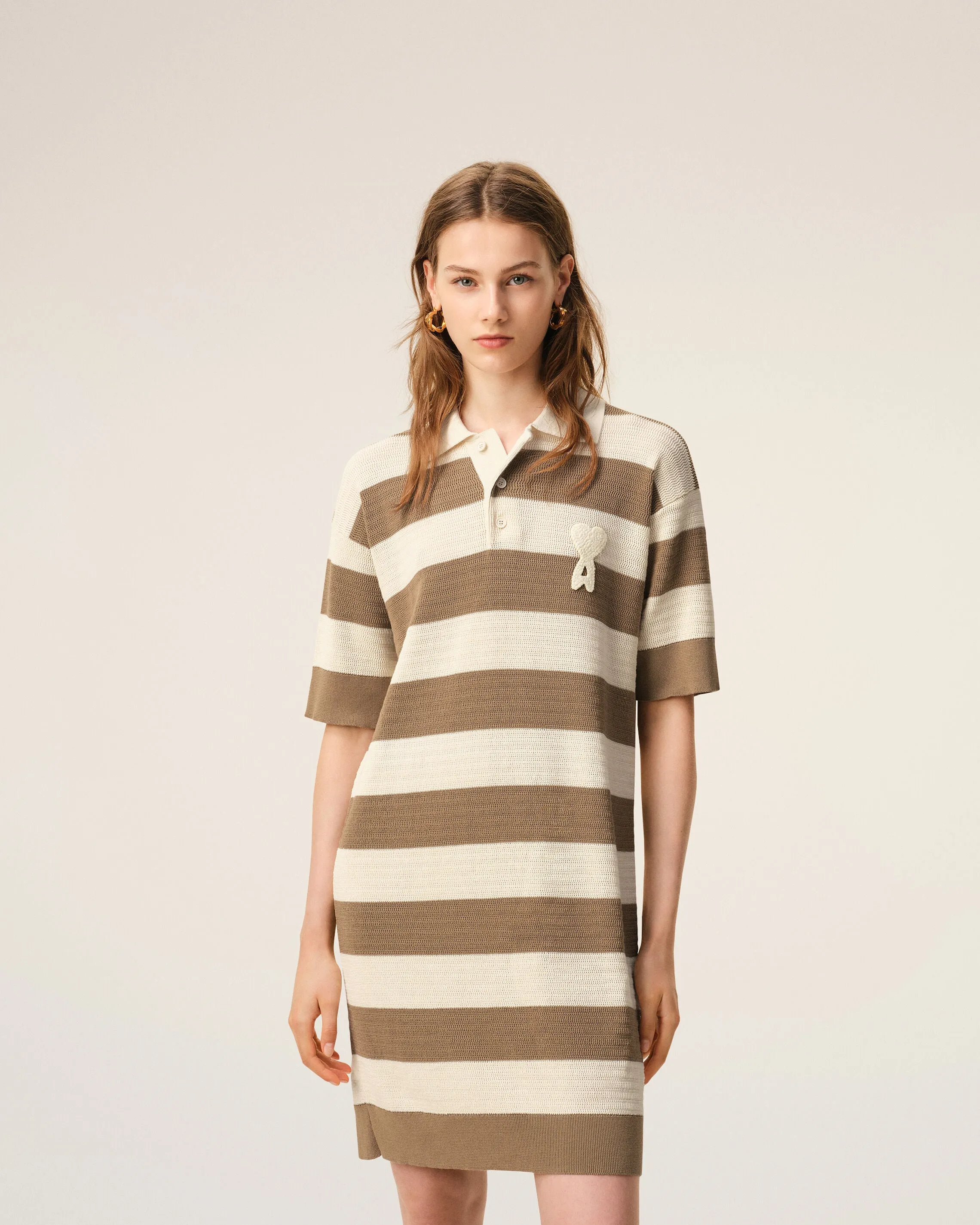 Robe Polo Blanche Et Marron Ami De Coeur en Coton sold by Ami product image thumbnail 3