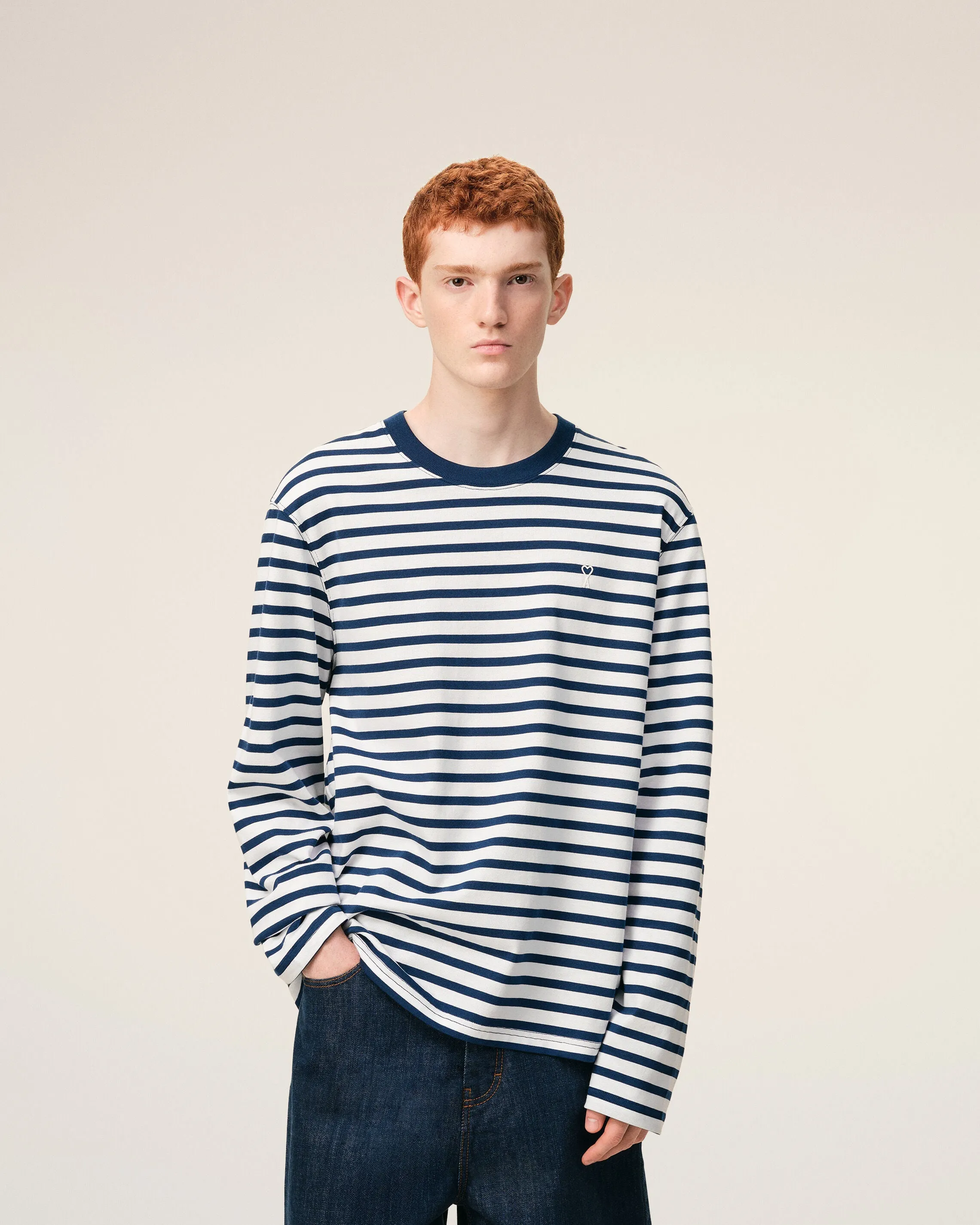 T-shirt Bleu Marinière Manches Longues Ami De Coeur en Coton sold by Ami product image thumbnail 3