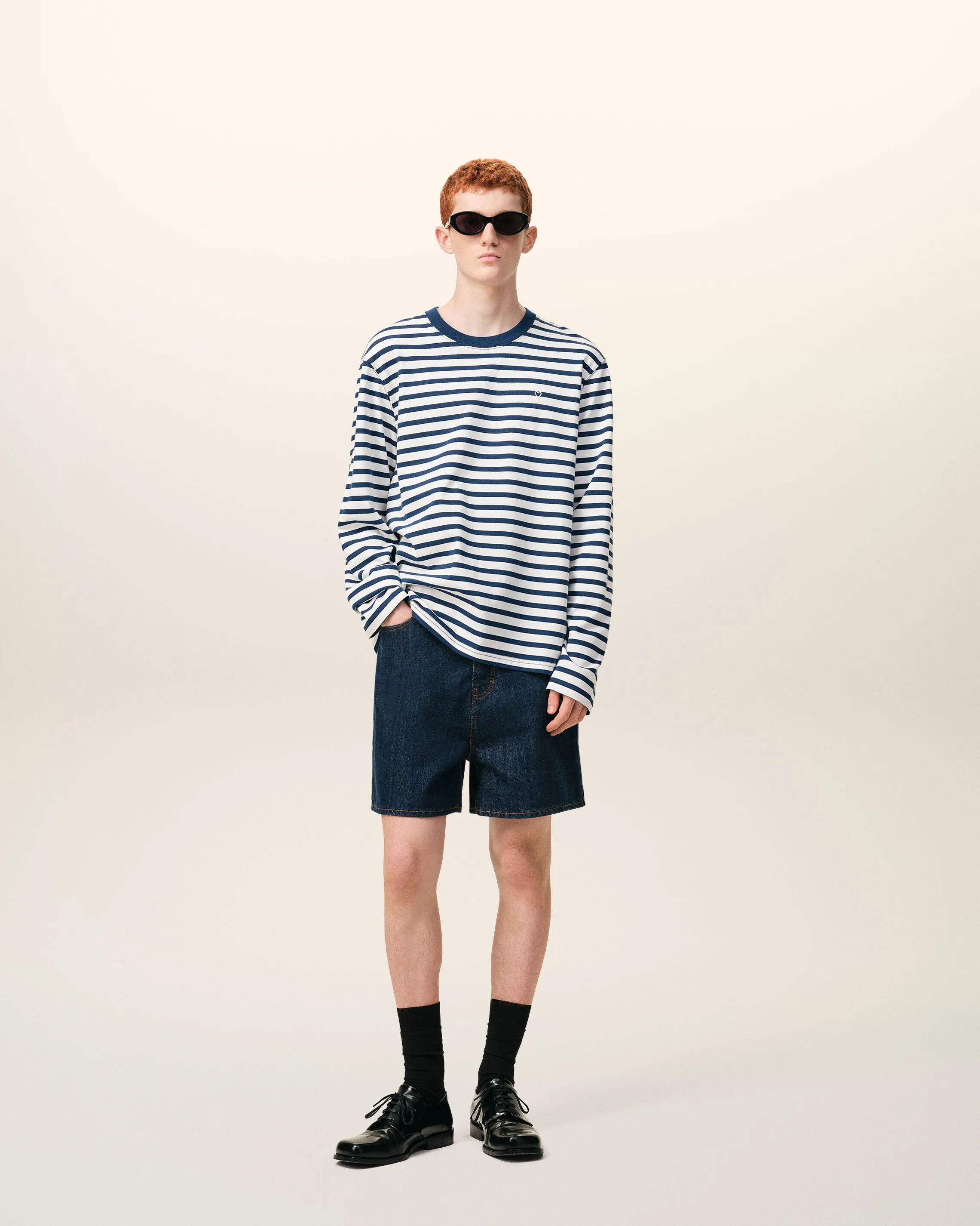 T-shirt Bleu Marinière Manches Longues Ami De Coeur en Coton sold by Ami product image thumbnail 2