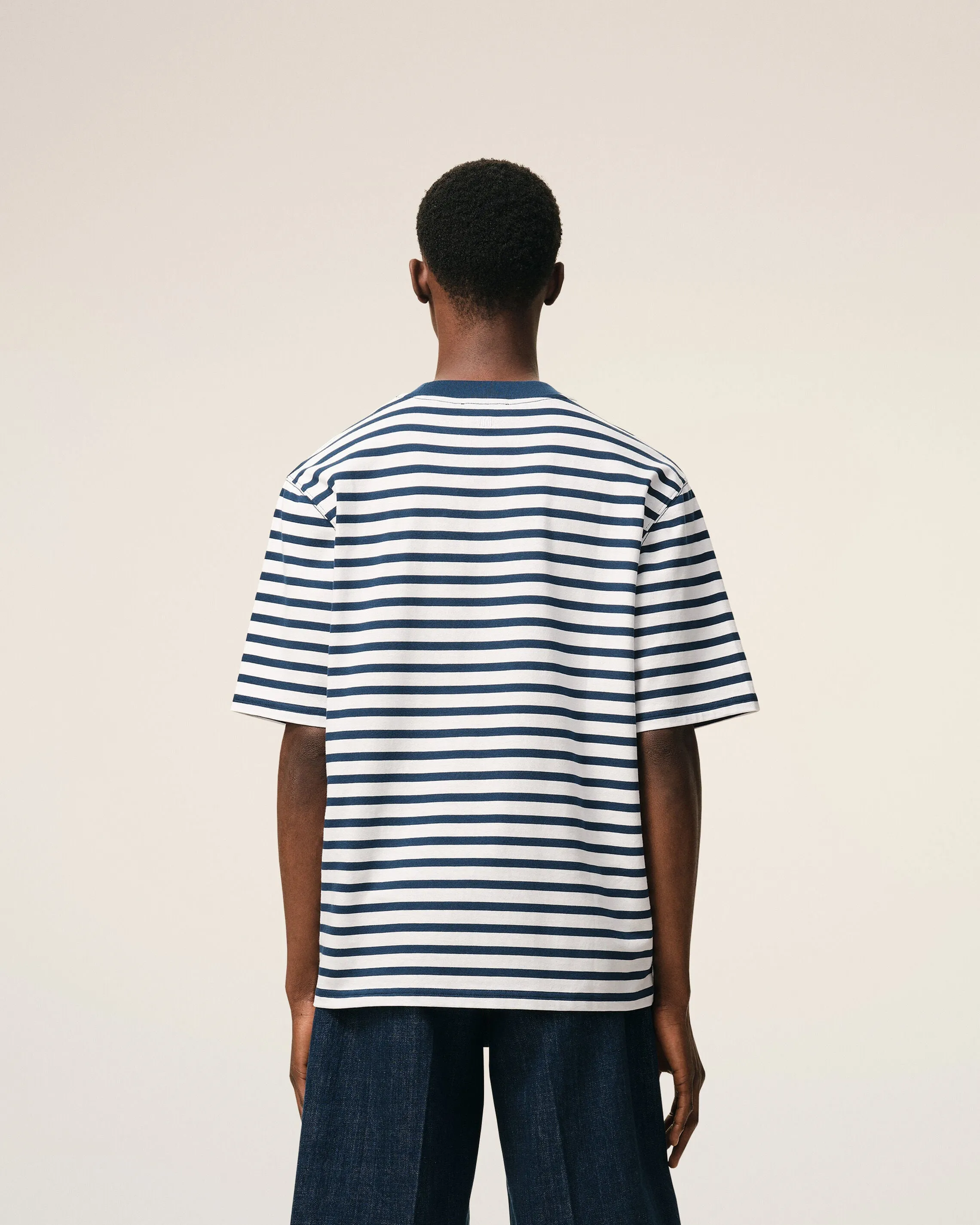 T-shirt Bleu Marinière Coupe Boxy Ami De Coeur en Coton sold by Ami product image thumbnail 5