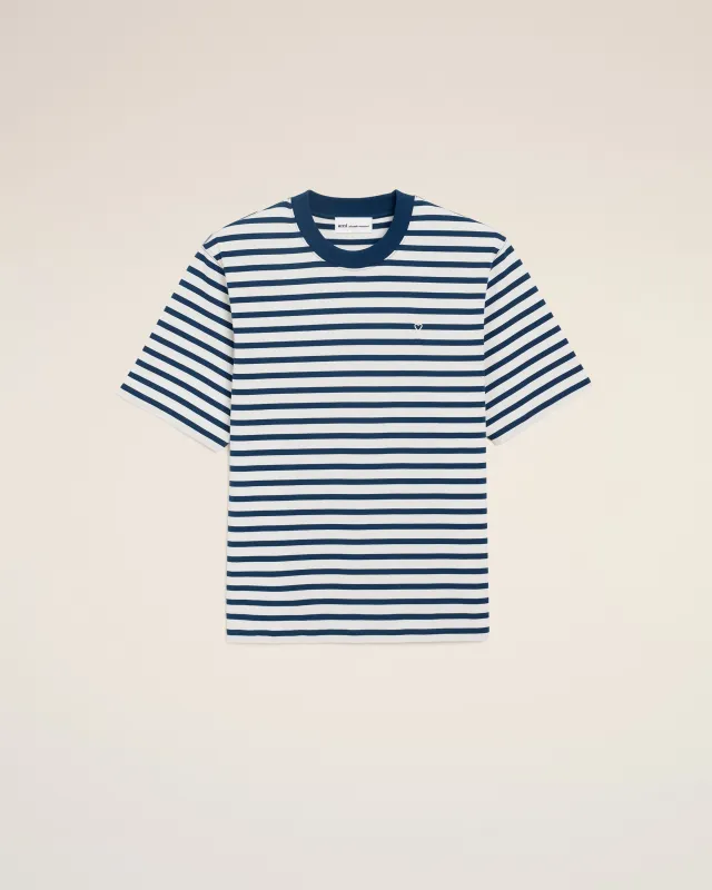 T-shirt Bleu Marinière Coupe Boxy Ami De Coeur en Coton sold by Ami