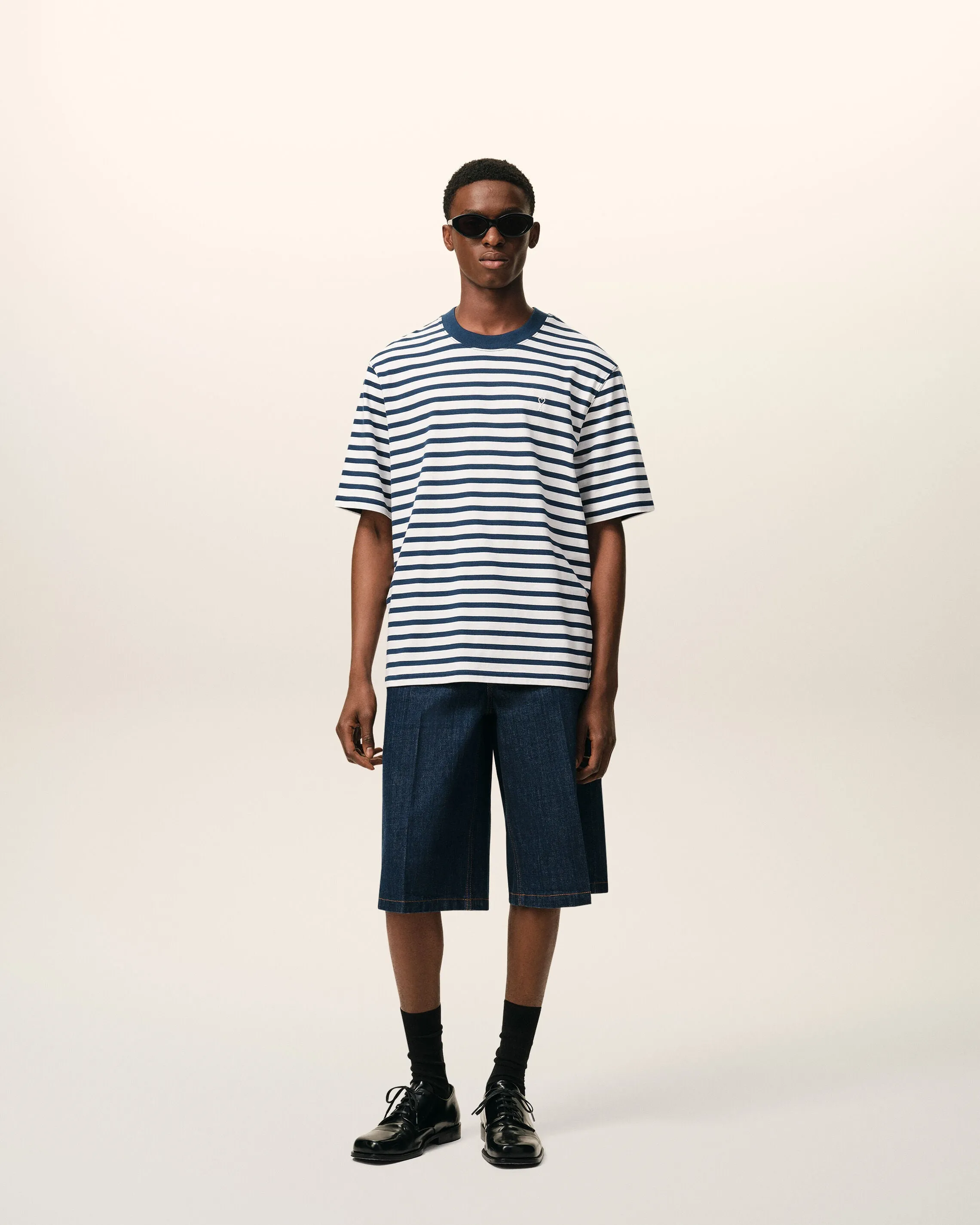 T-shirt Bleu Marinière Coupe Boxy Ami De Coeur en Coton sold by Ami product image thumbnail 2