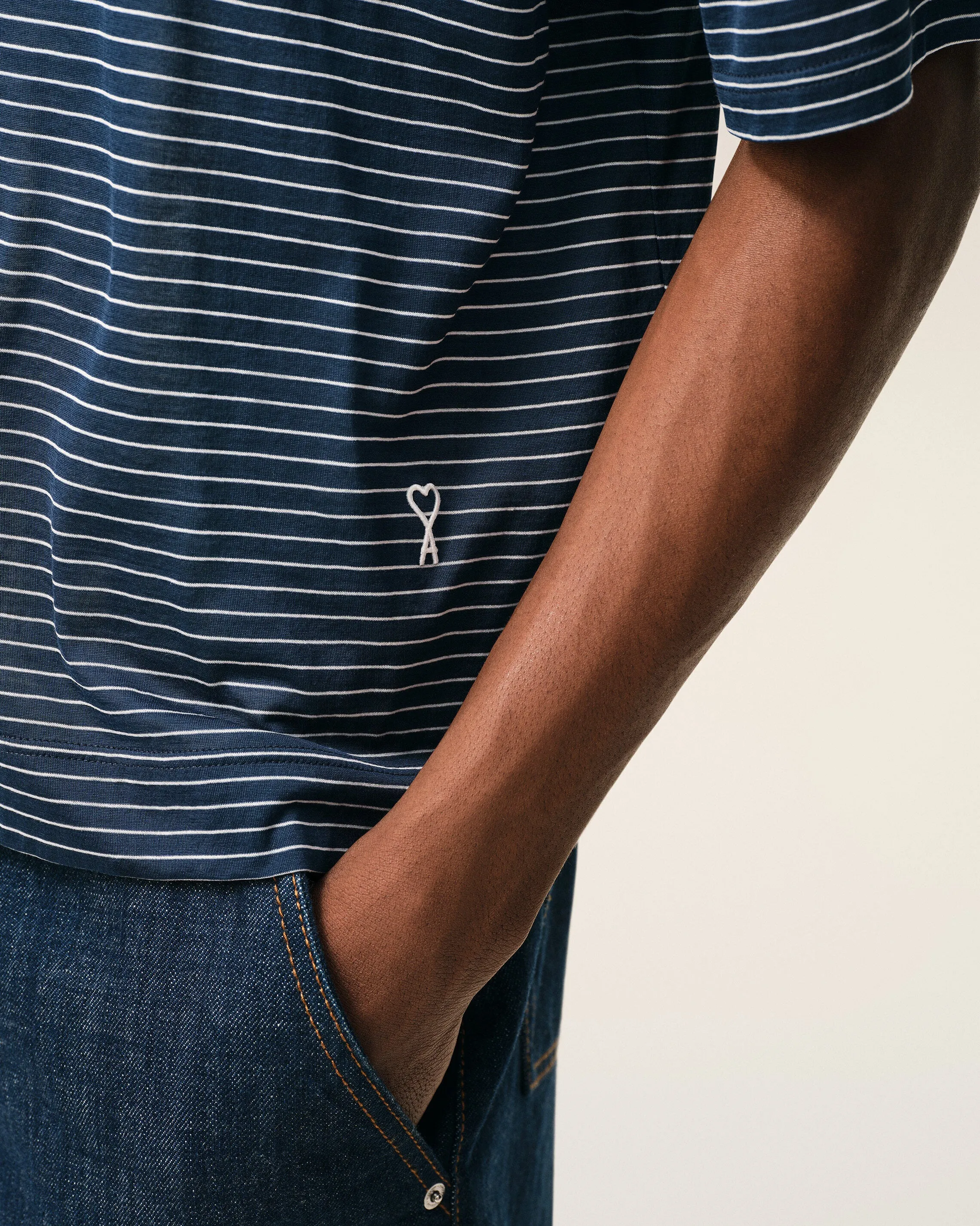 Polo Bleu Rayé Ami De Coeur en Coton sold by Ami product image thumbnail 4