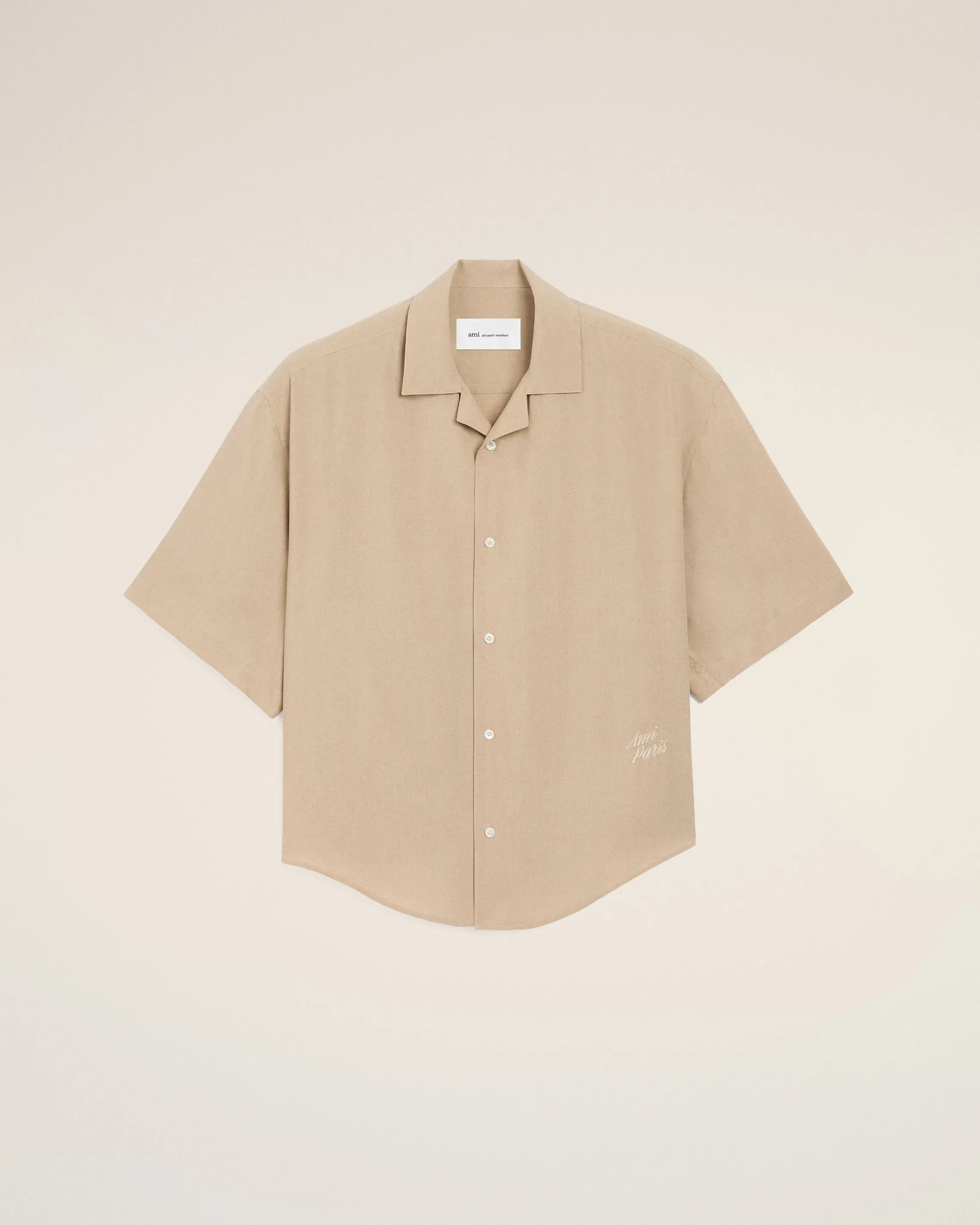 Chemise Boxy Beige Manches Courtes Ami Paris Brodé sold by Ami