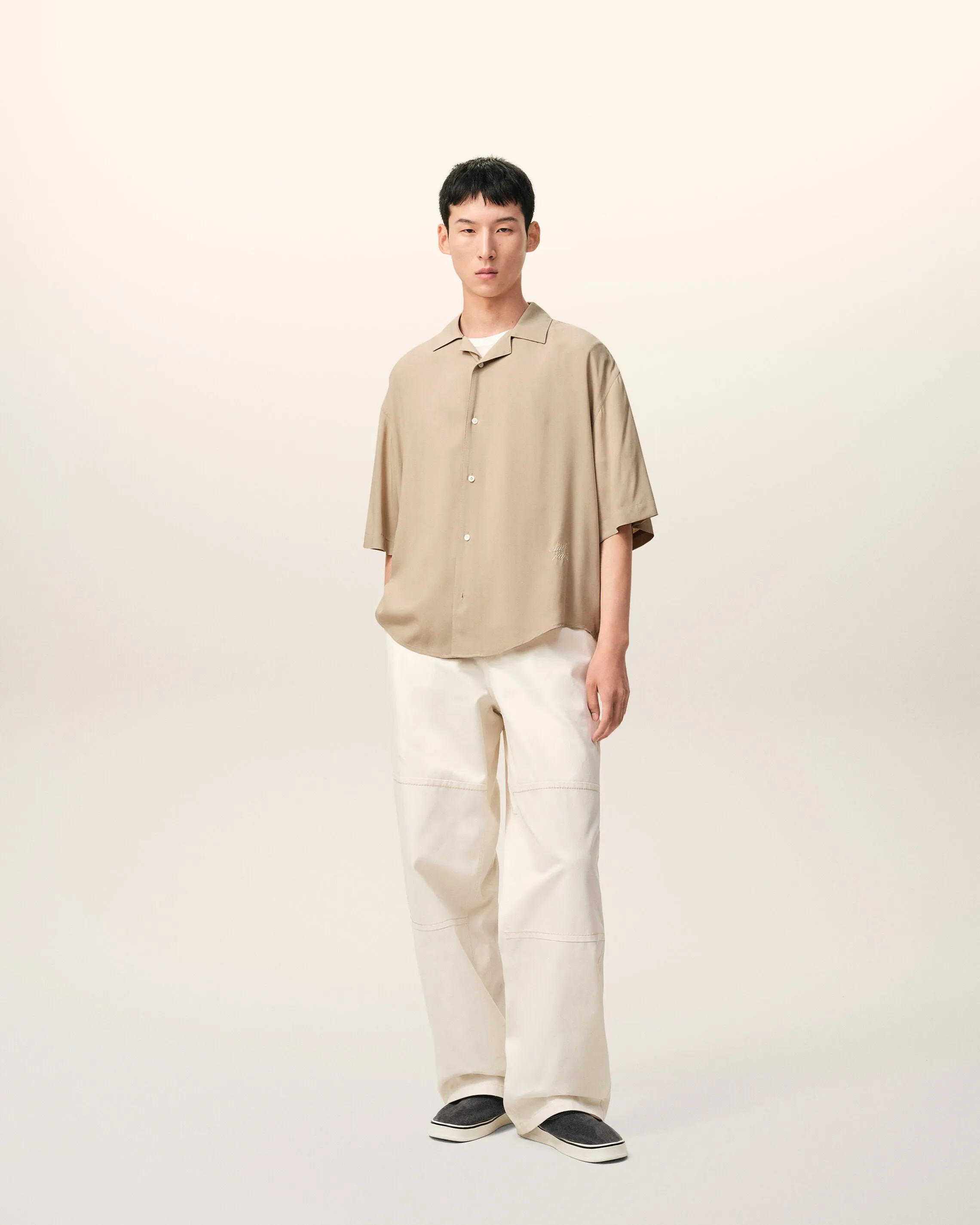 Chemise Boxy Beige Manches Courtes Ami Paris Brodé sold by Ami product image thumbnail 2