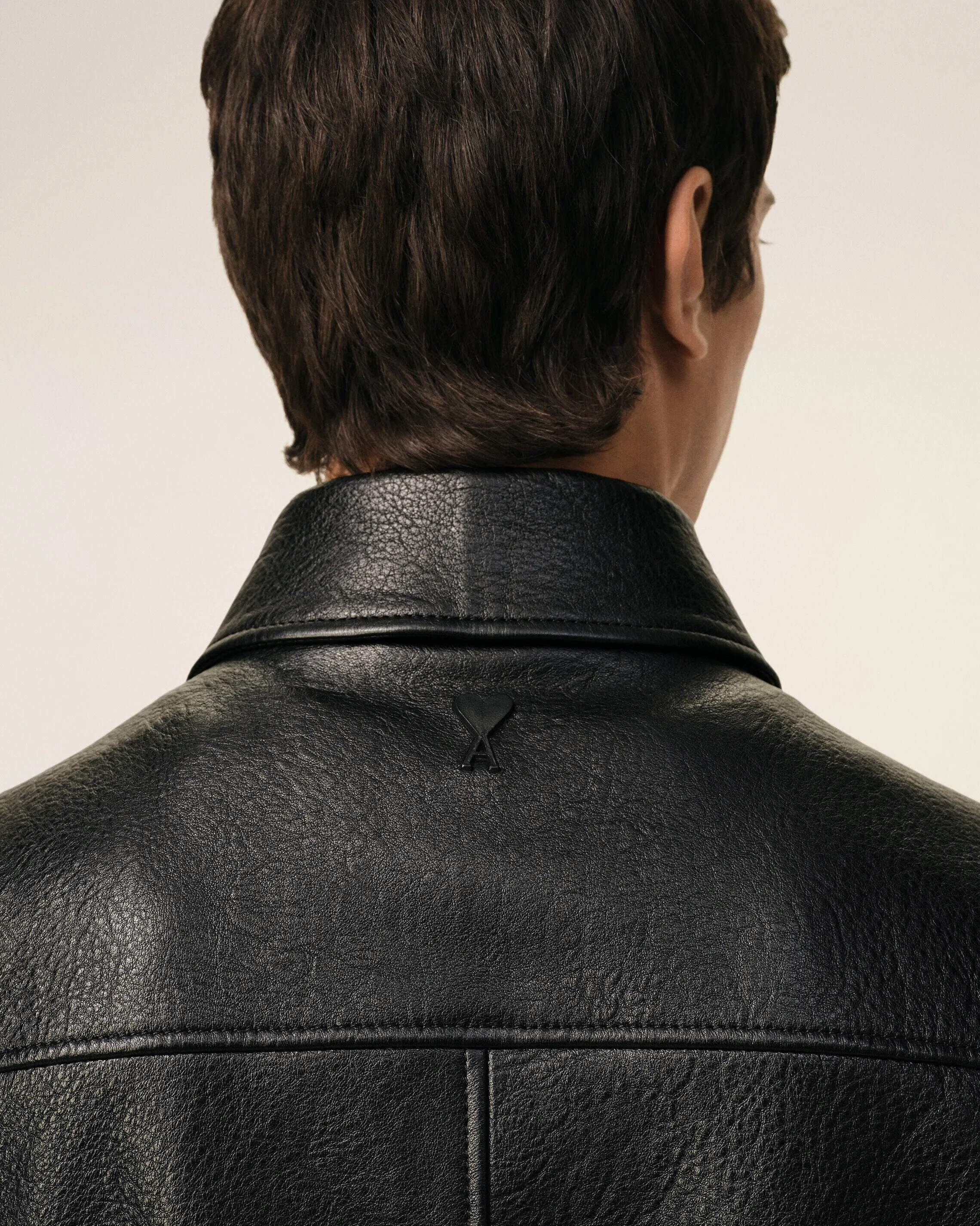 Veste Noire Zippée en Cuir D'Agneau sold by Ami product image thumbnail 4