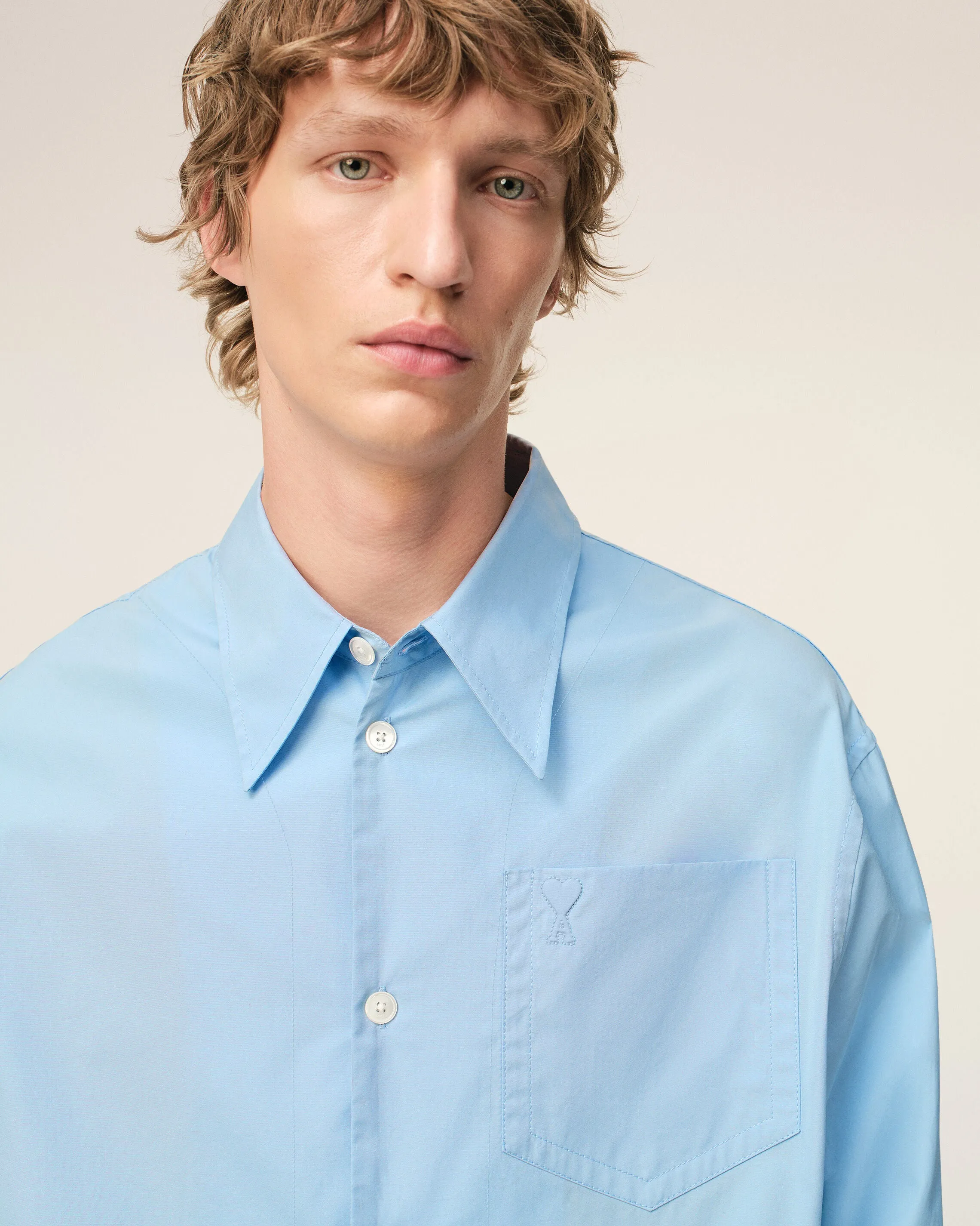 Chemise Large Bleu Col En Pointe Ami De Coeur en Coton sold by Ami product image thumbnail 4