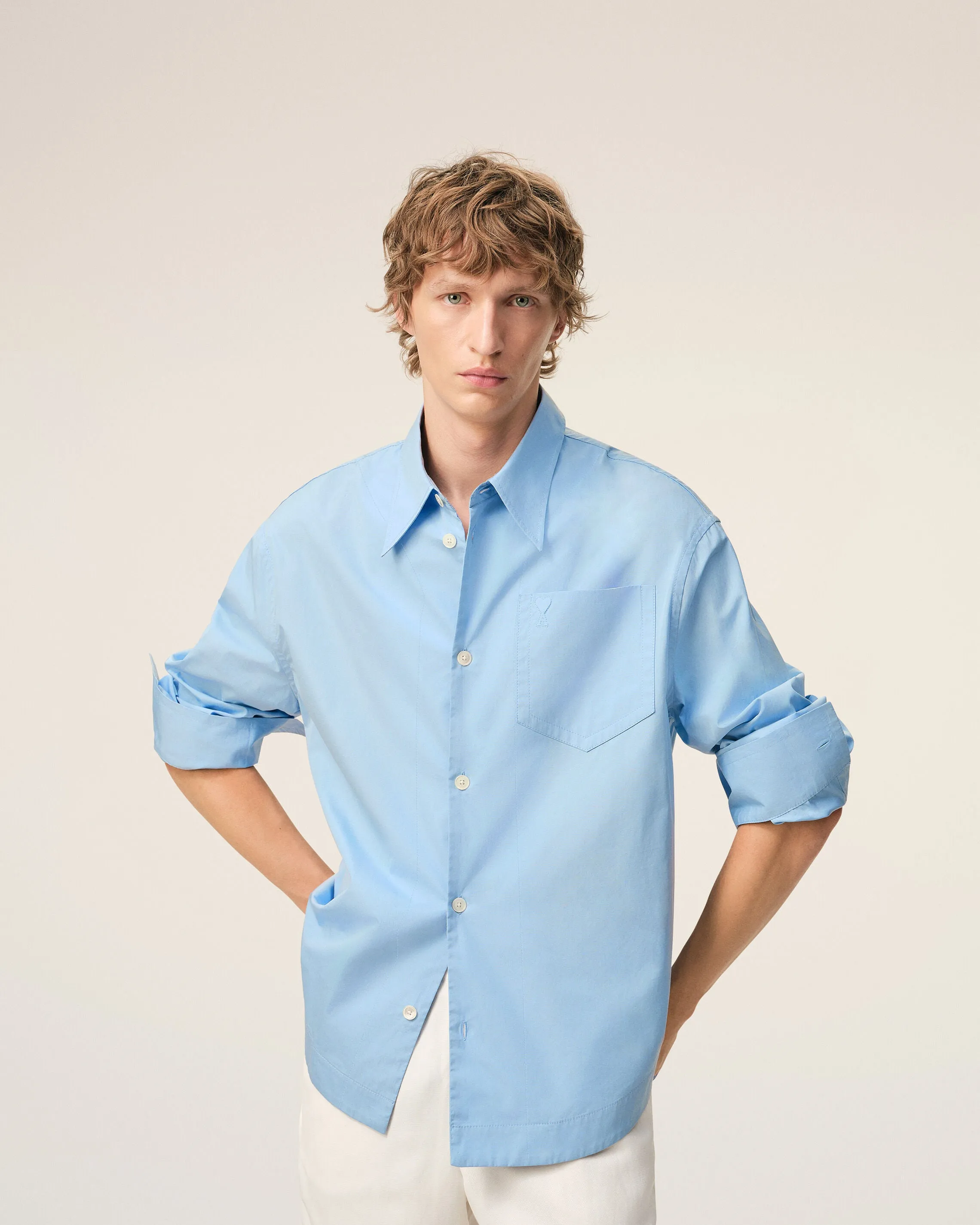 Chemise Large Bleu Col En Pointe Ami De Coeur en Coton sold by Ami product image thumbnail 3