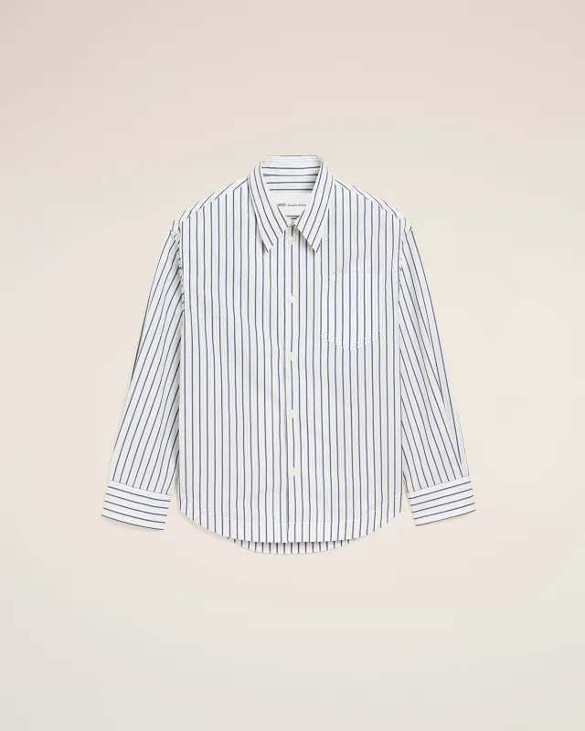 Chemise Large Blanche Rayée Ami De Coeur en Coton sold by Ami