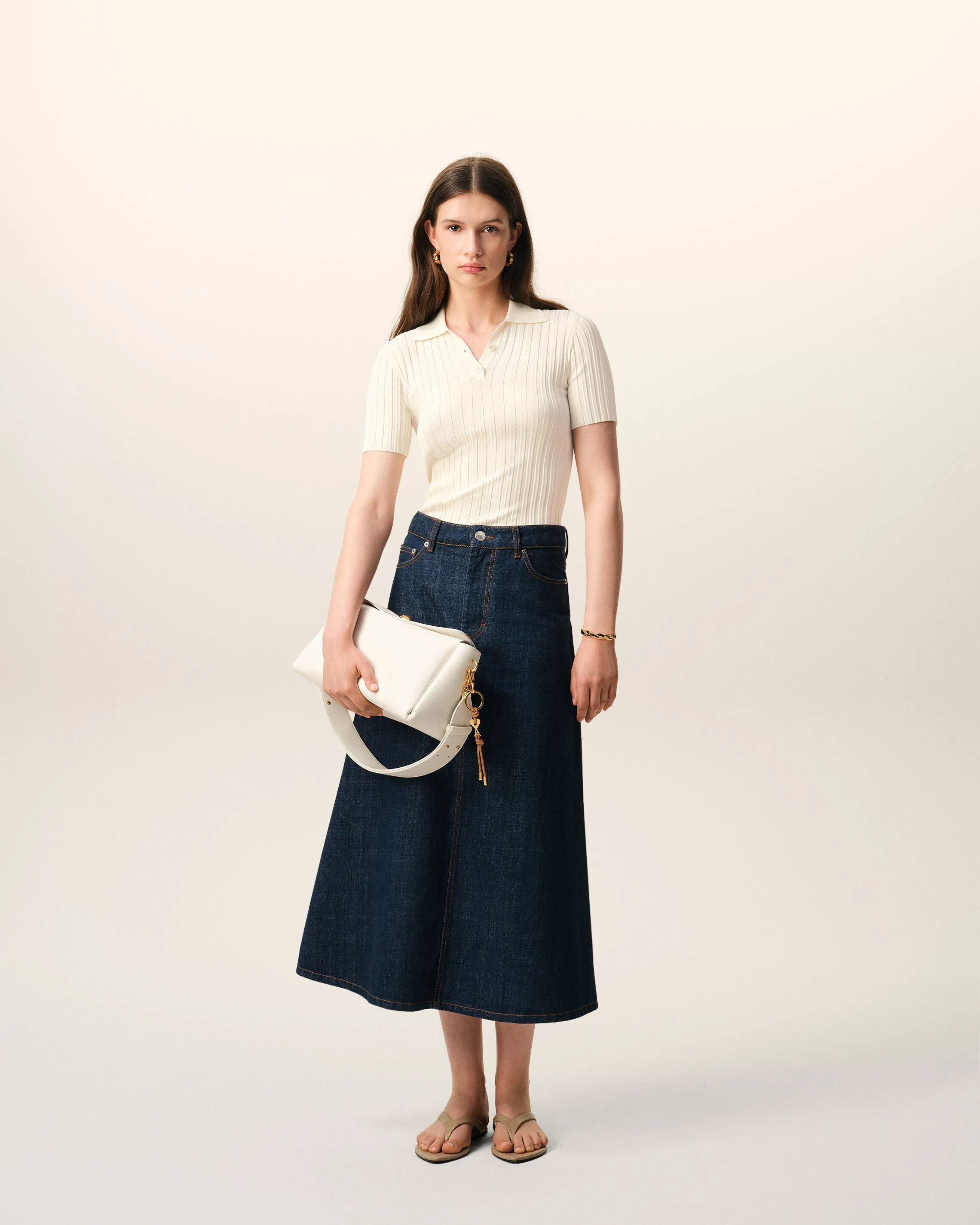 Polo Blanc Manches Courtes en Maille sold by Ami product image thumbnail 2