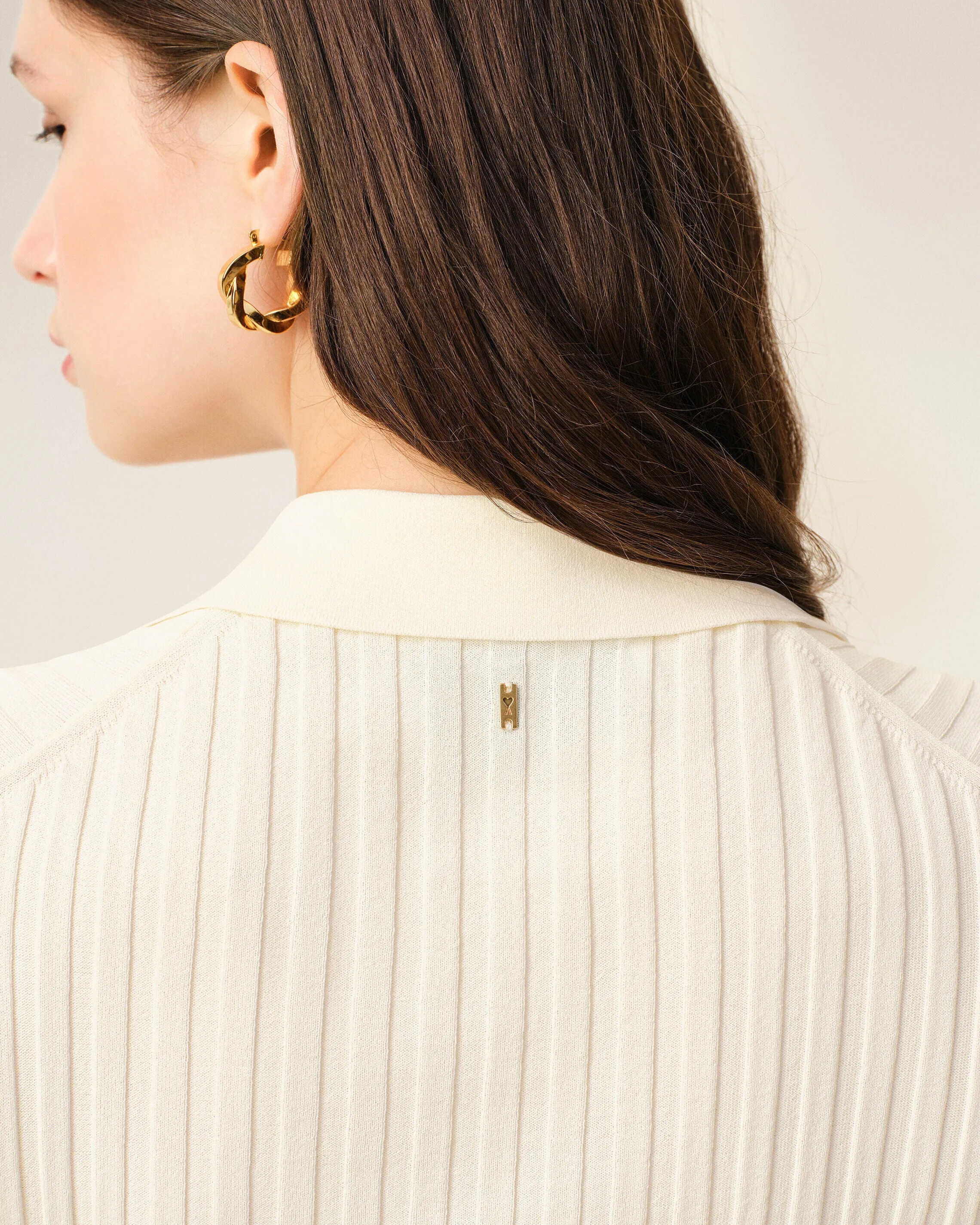 Polo Blanc Manches Courtes en Maille sold by Ami product image thumbnail 4