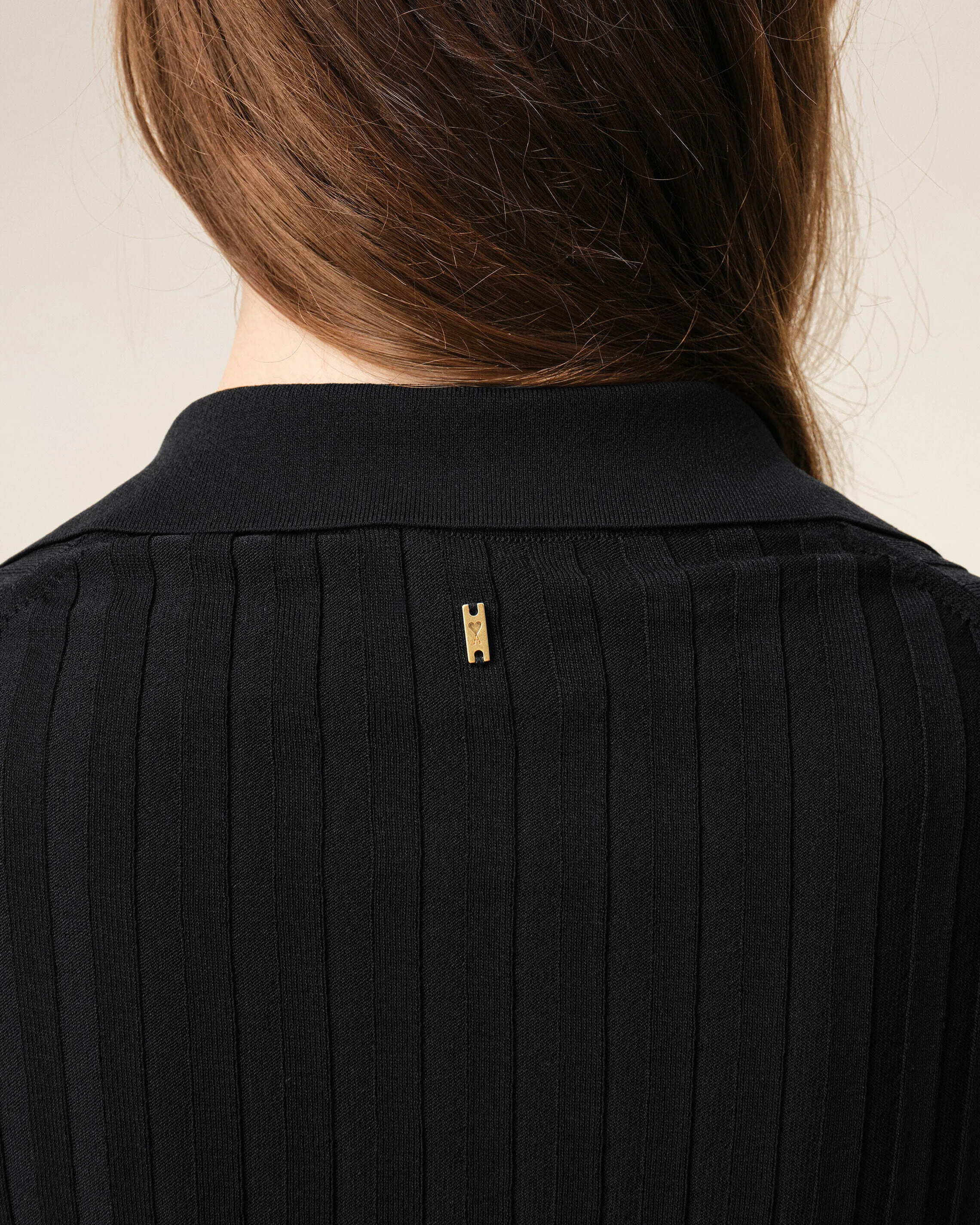 Polo Noir Manches Courtes en Maille sold by Ami product image thumbnail 4