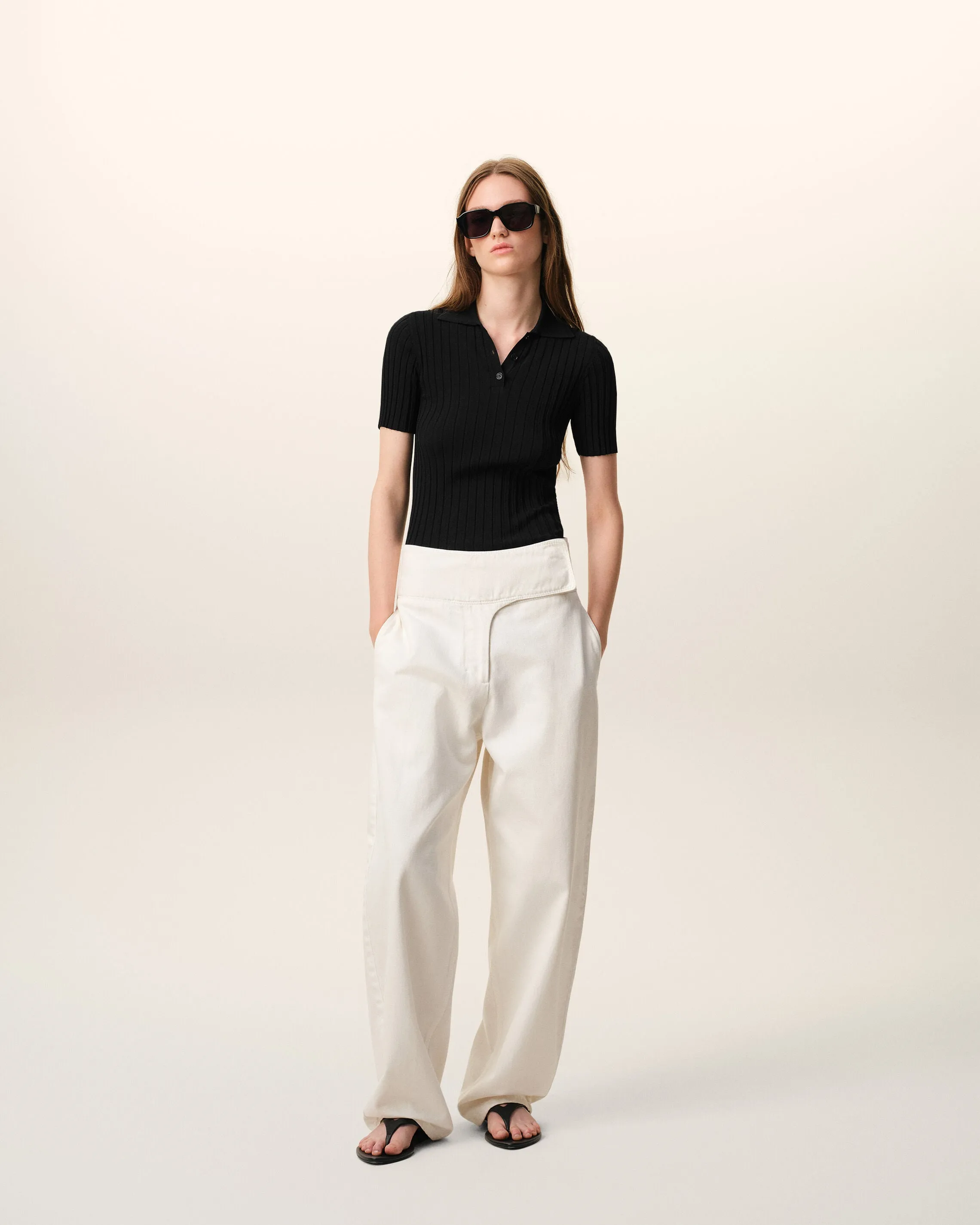 Polo Noir Manches Courtes en Maille sold by Ami product image thumbnail 2