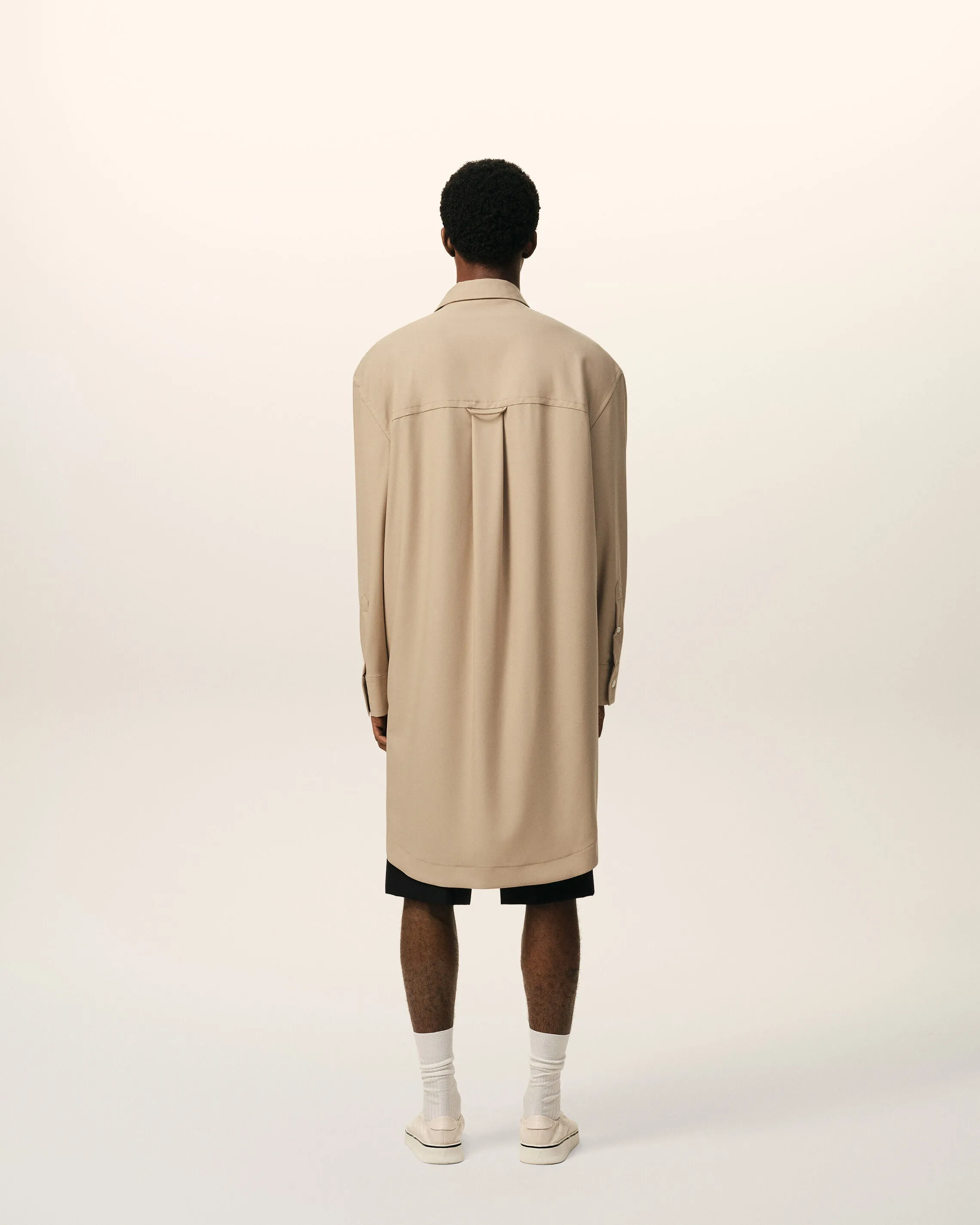 Robe Chemise Beige Large Ami De Coeur en Laine Vierge sold by Ami product image thumbnail 5
