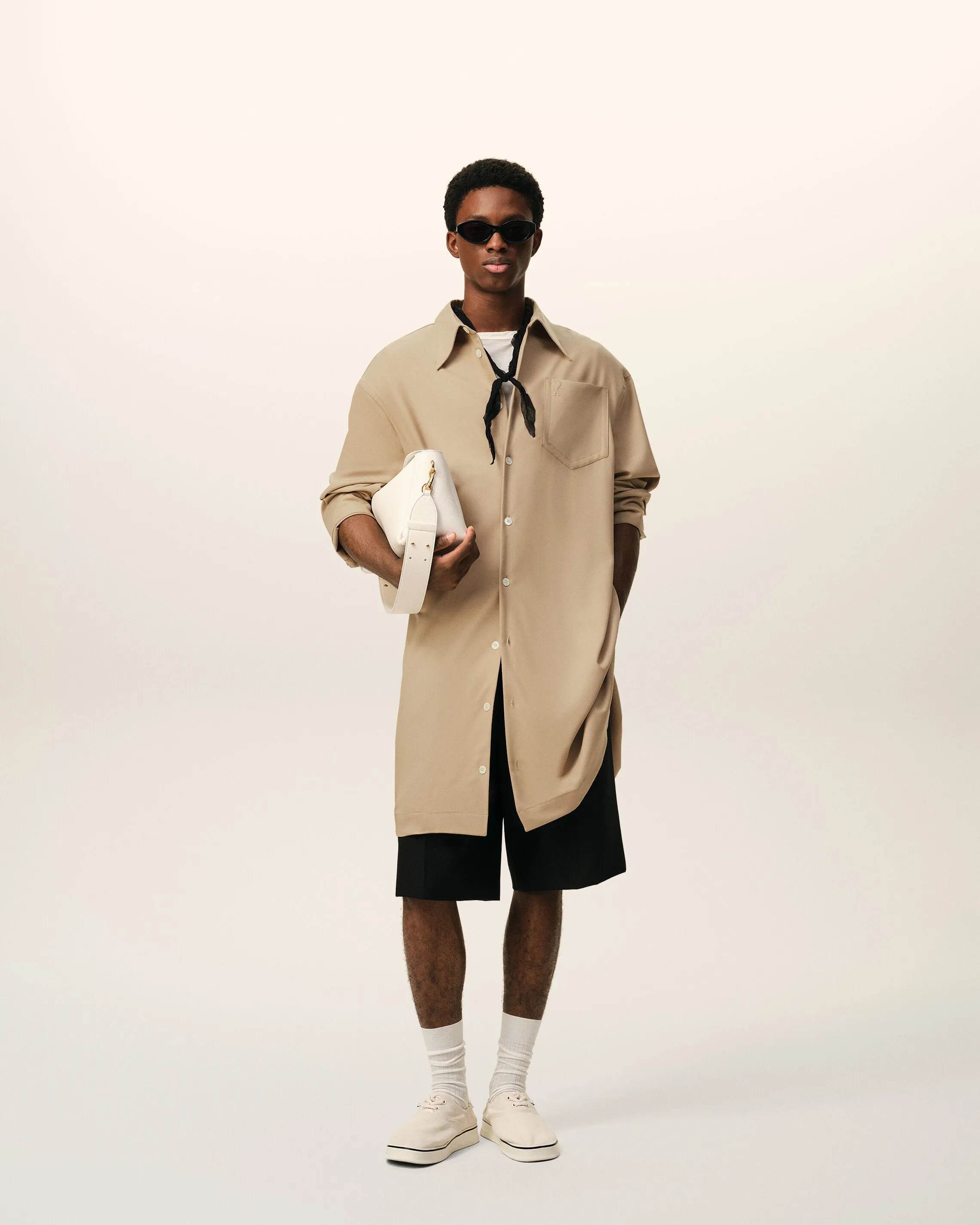 Robe Chemise Beige Large Ami De Coeur en Laine Vierge sold by Ami product image thumbnail 2