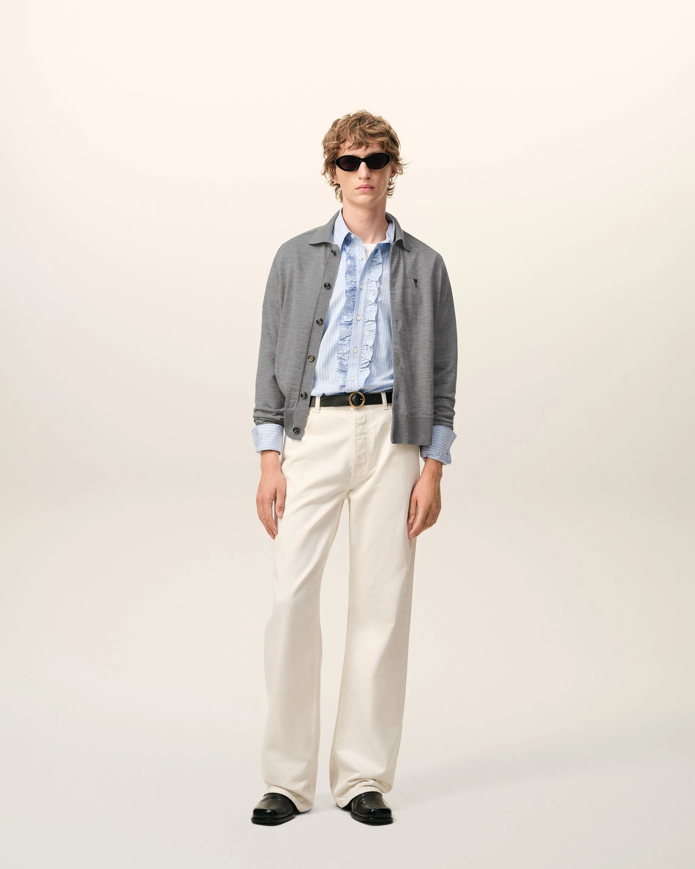 Cardigan Gris Col Chemise Ami De Coeur en Laine sold by Ami product image thumbnail 2