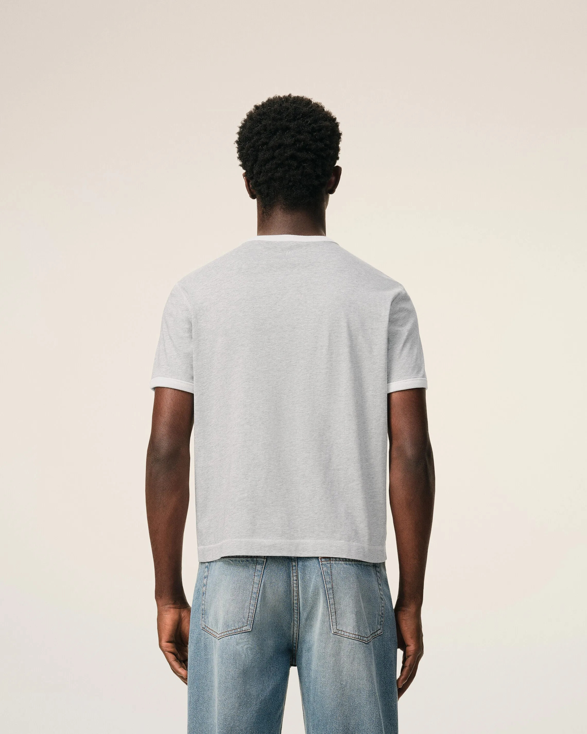 T-shirt Gris Empiècement Ami Paris En Crochet en Coton sold by Ami product image thumbnail 4