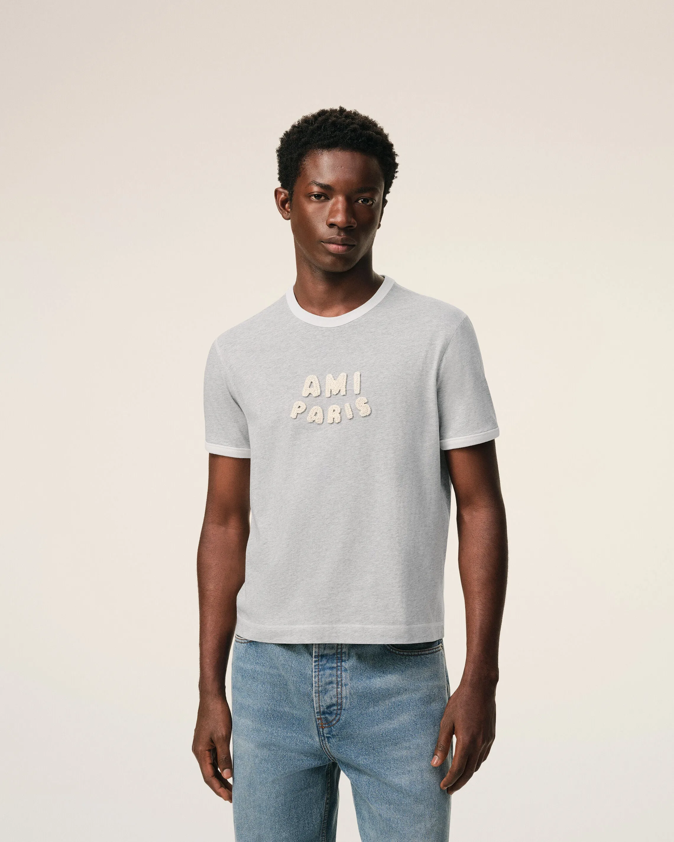 T-shirt Gris Empiècement Ami Paris En Crochet en Coton sold by Ami product image thumbnail 2
