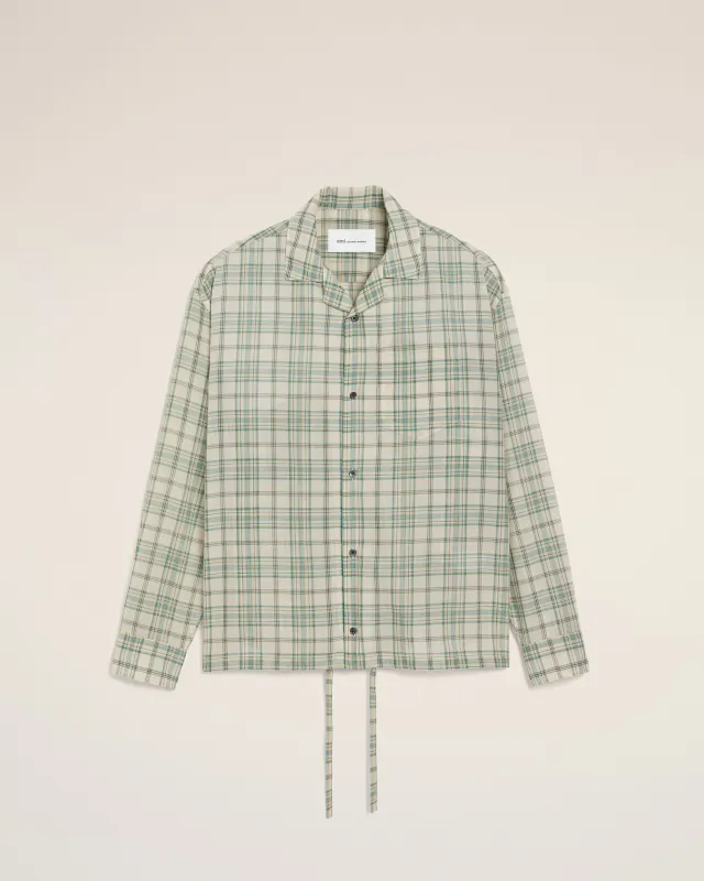 Chemise Boxy Verte À Carreaux En Coton made by Ami
