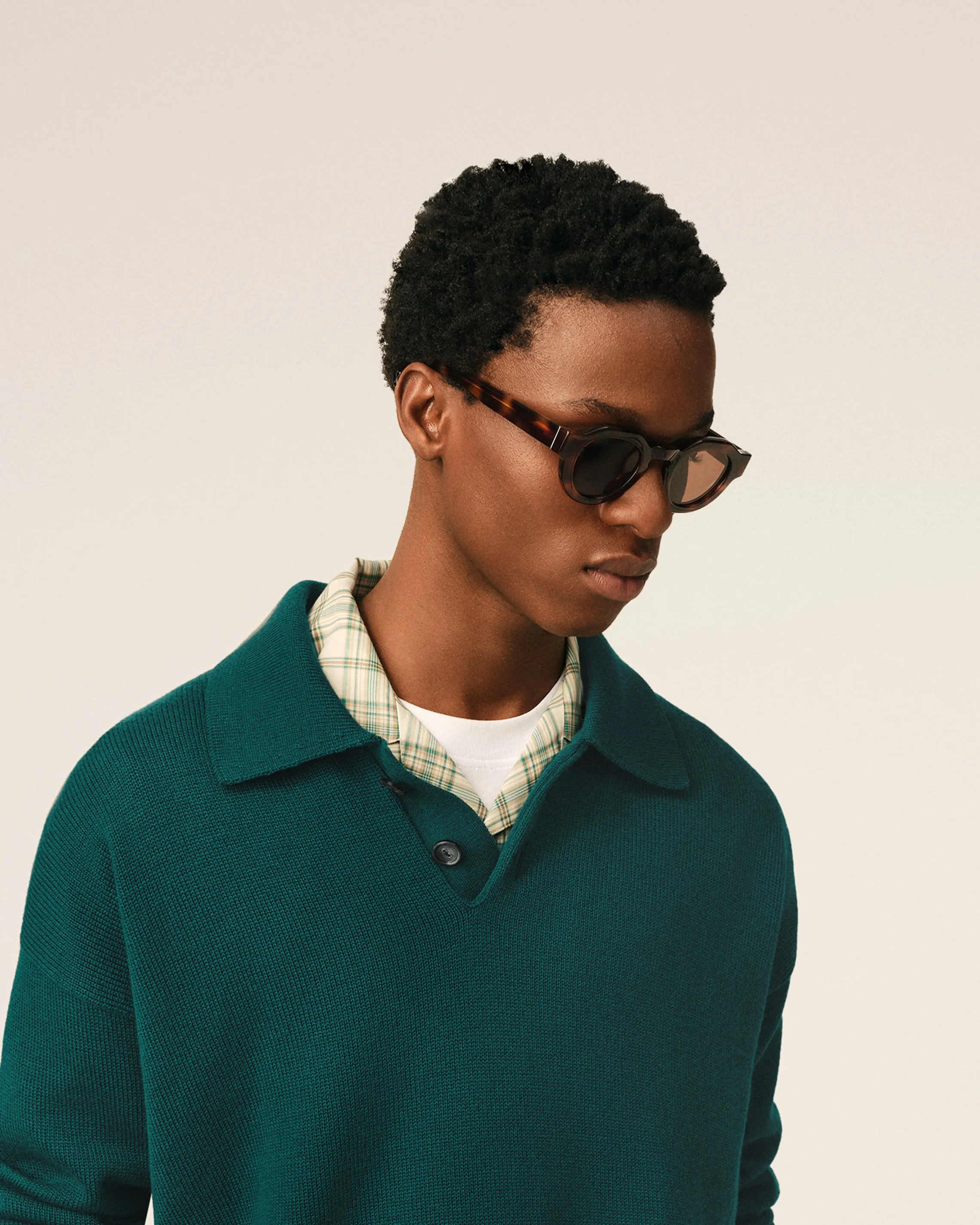 Polo Boxy Vert En Laine Et Coton sold by Ami product image thumbnail 2