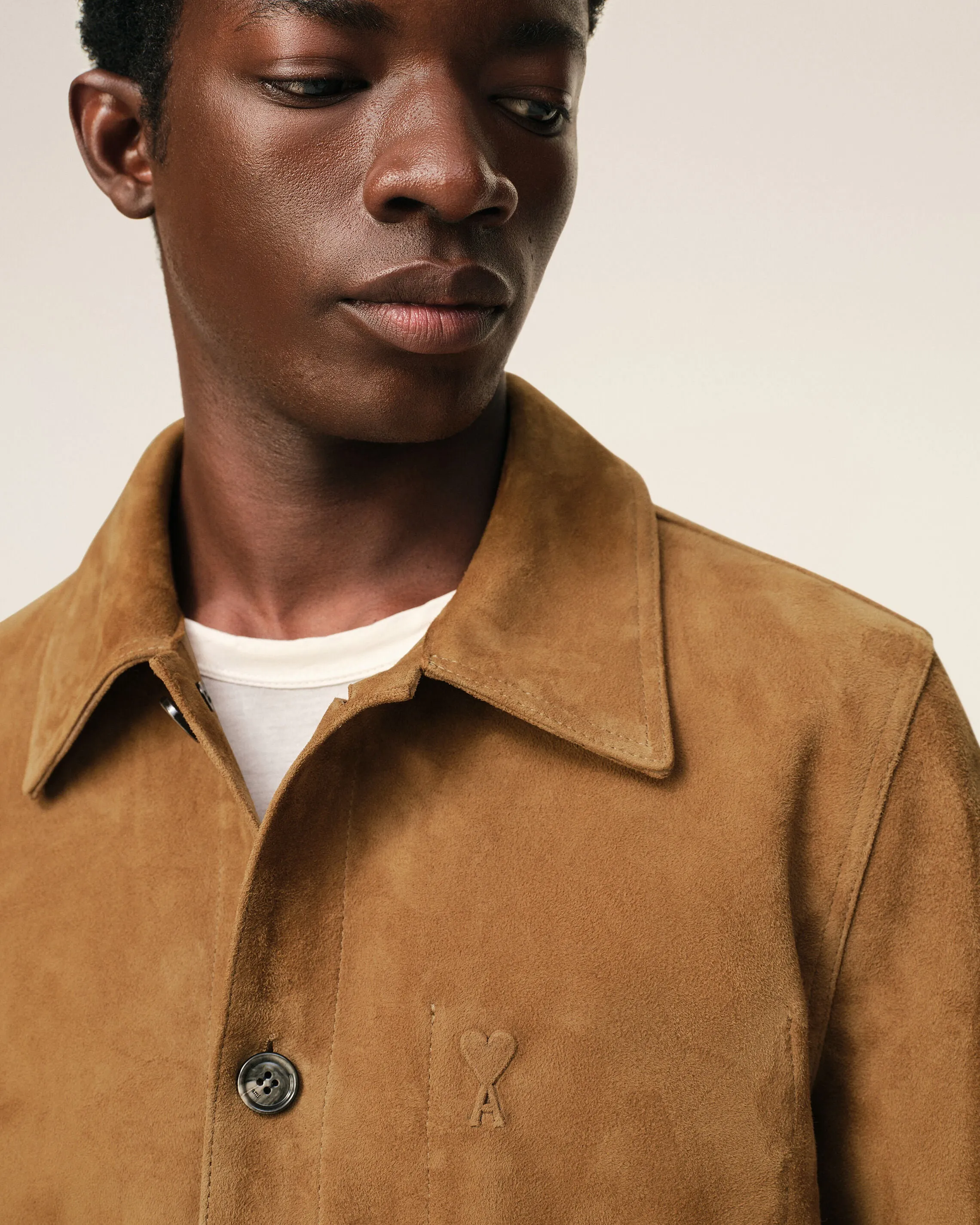 Veste Marron Boutonnée Ami De Coeur en Cuir De Chèvre sold by Ami product image thumbnail 4