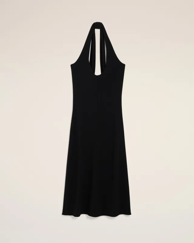 Robe midi dos nu noire en jersey made by Ami
