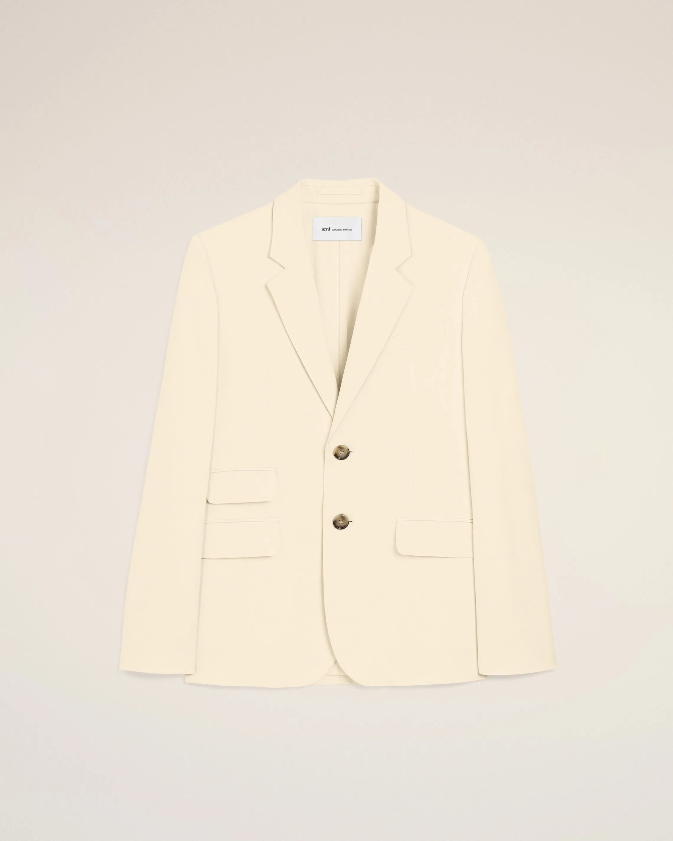 Veste boxy simple boutonnage blanche en coton et lin sold by Ami