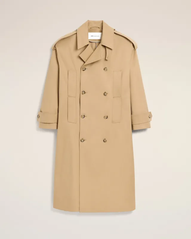 Trench coat beige en coton made by Ami