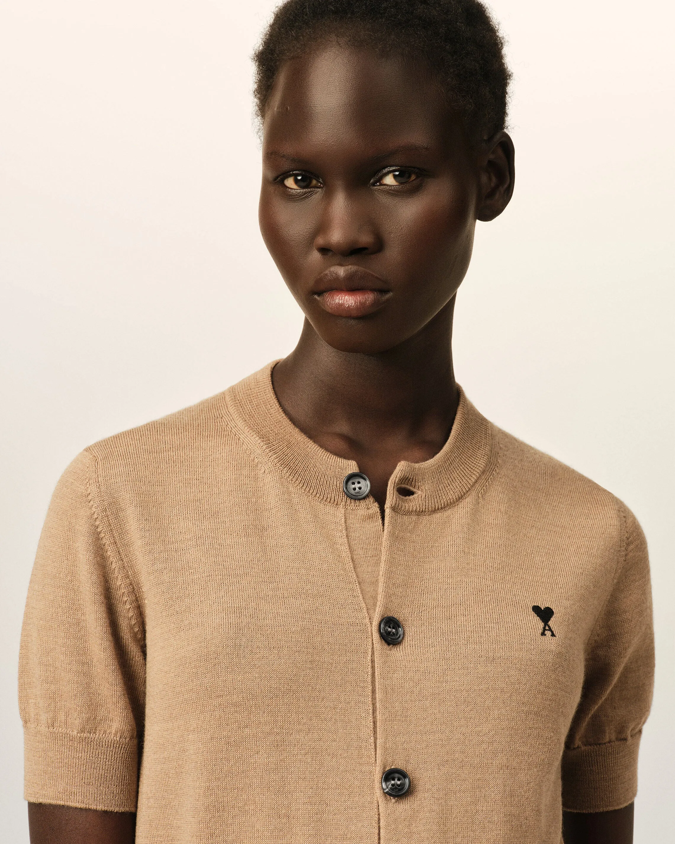 Cardigan marron en laine manches courtes Ami de Coeur sold by Ami product image thumbnail 4