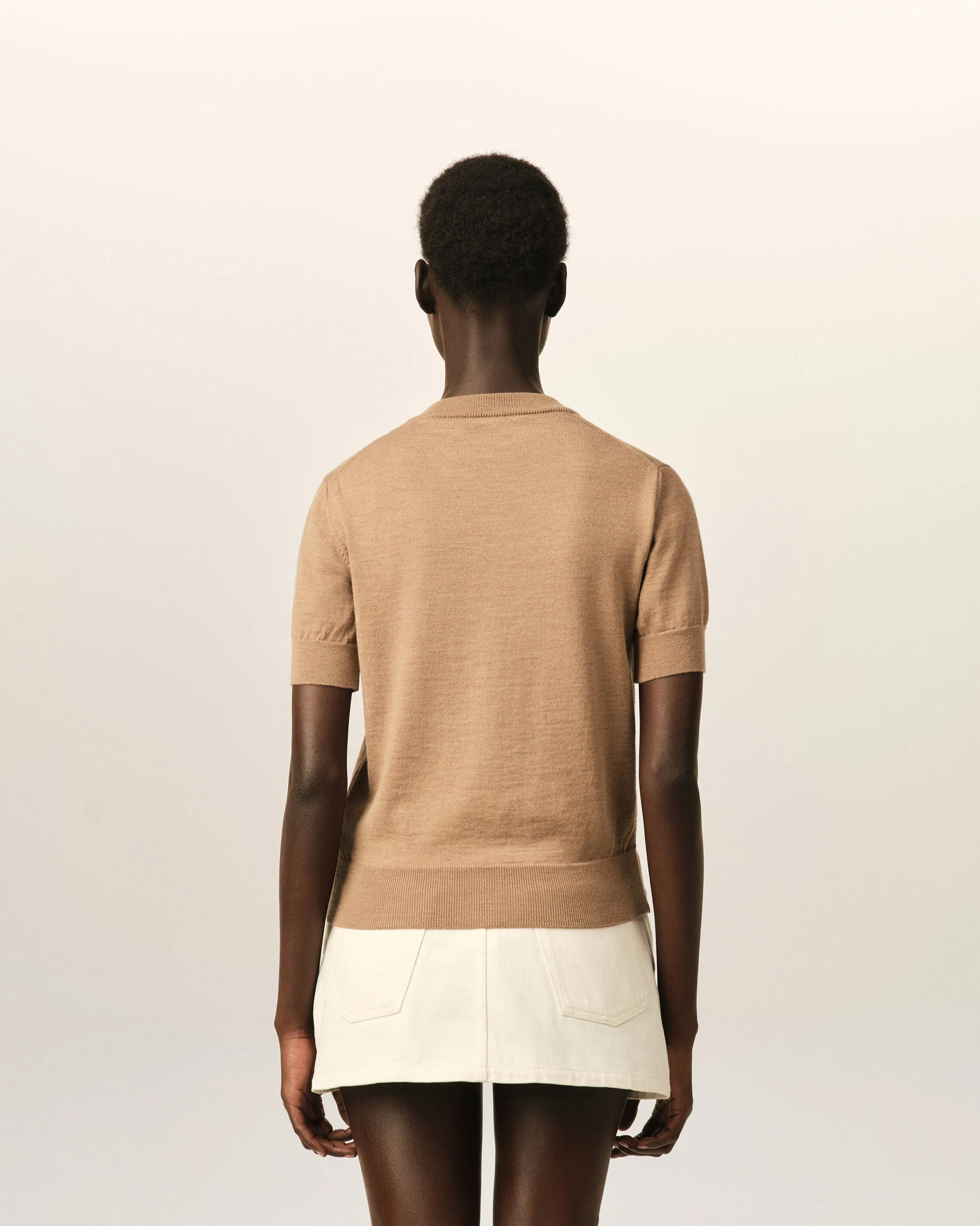 Cardigan marron en laine manches courtes Ami de Coeur sold by Ami product image thumbnail 5