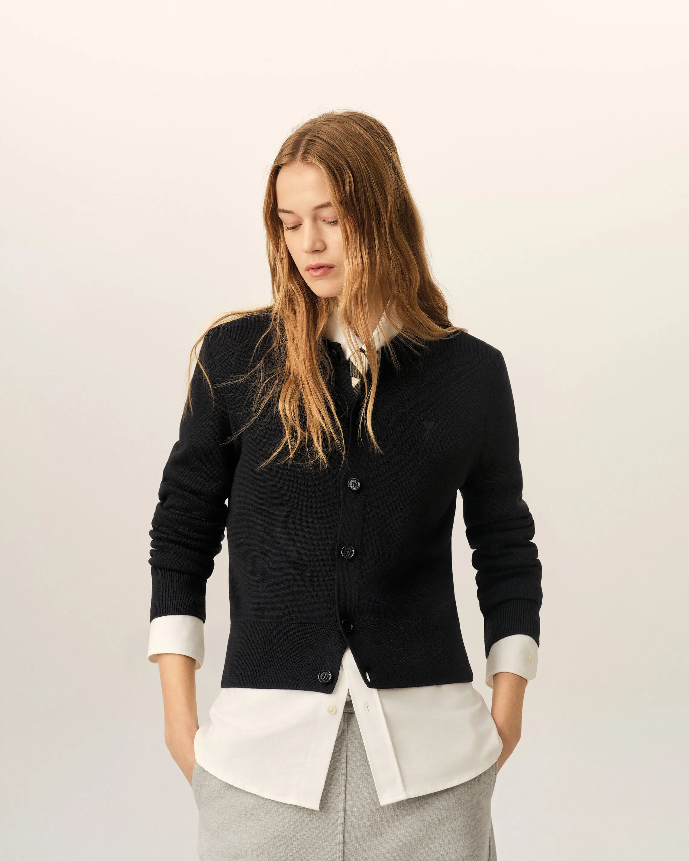 Cardigan noir en laine col rond Ami de Coeur sold by Ami product image thumbnail 2