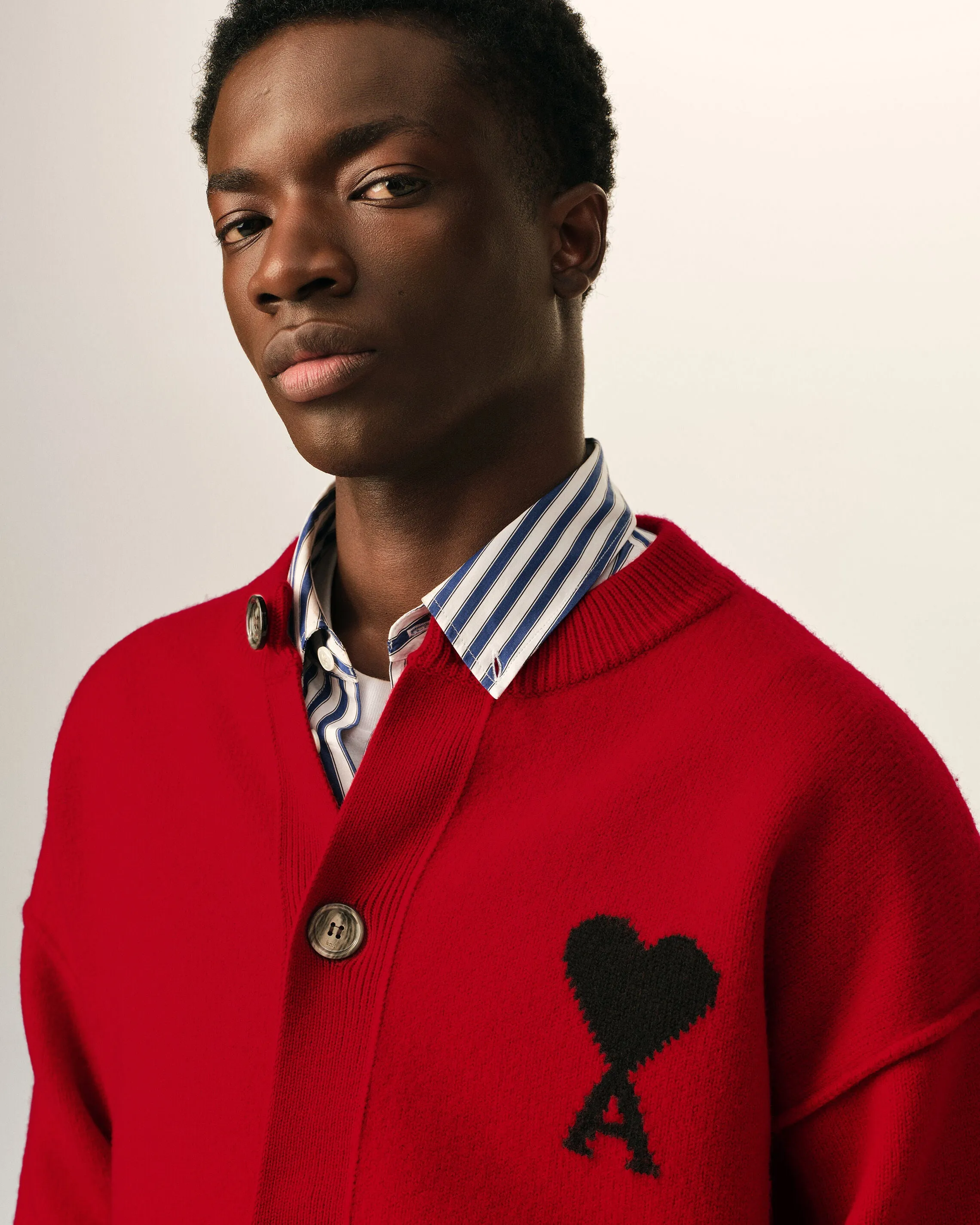 Cardigan rouge col rond en laine Ami de Coeur sold by Ami product image thumbnail 4