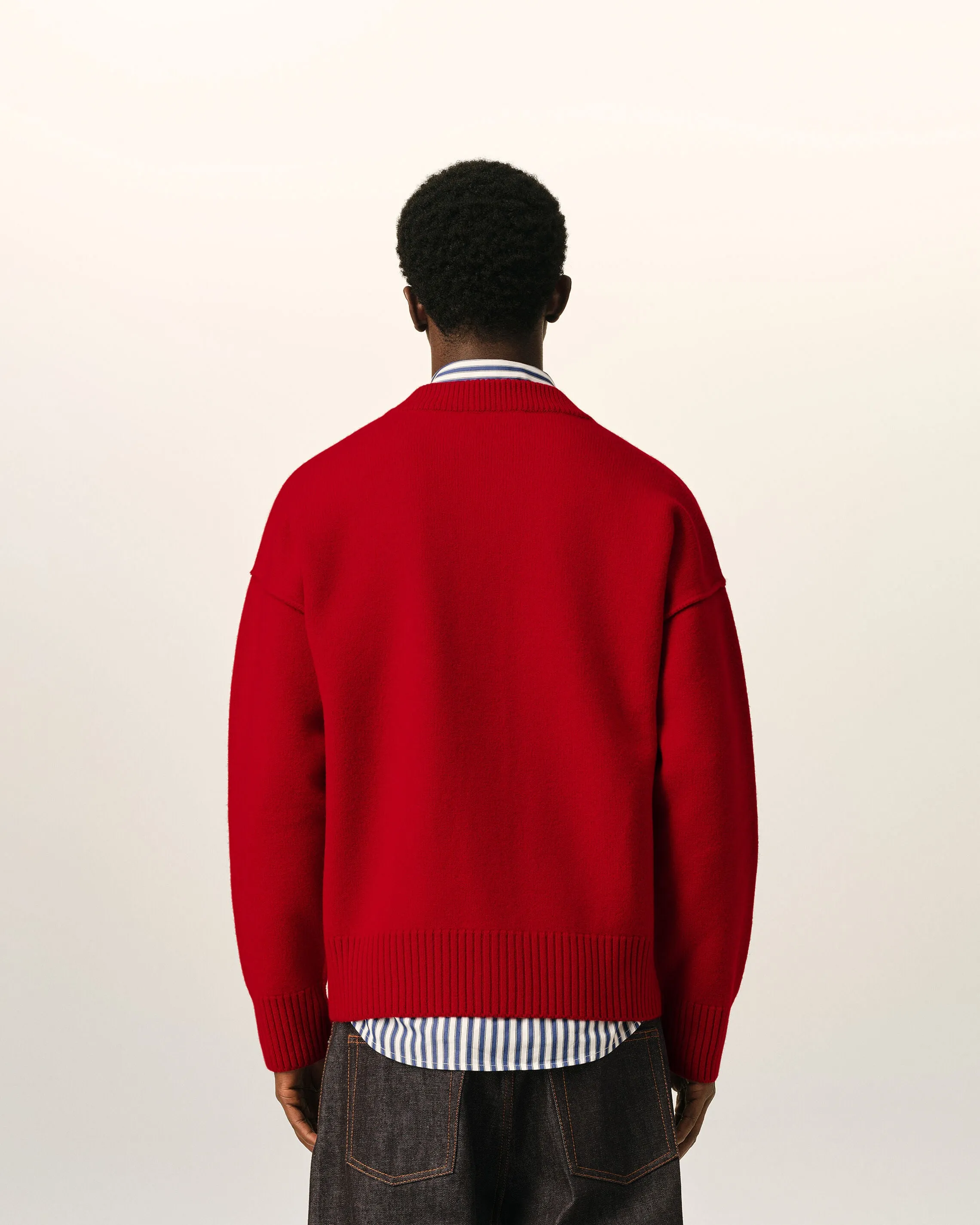 Cardigan rouge col rond en laine Ami de Coeur sold by Ami product image thumbnail 5
