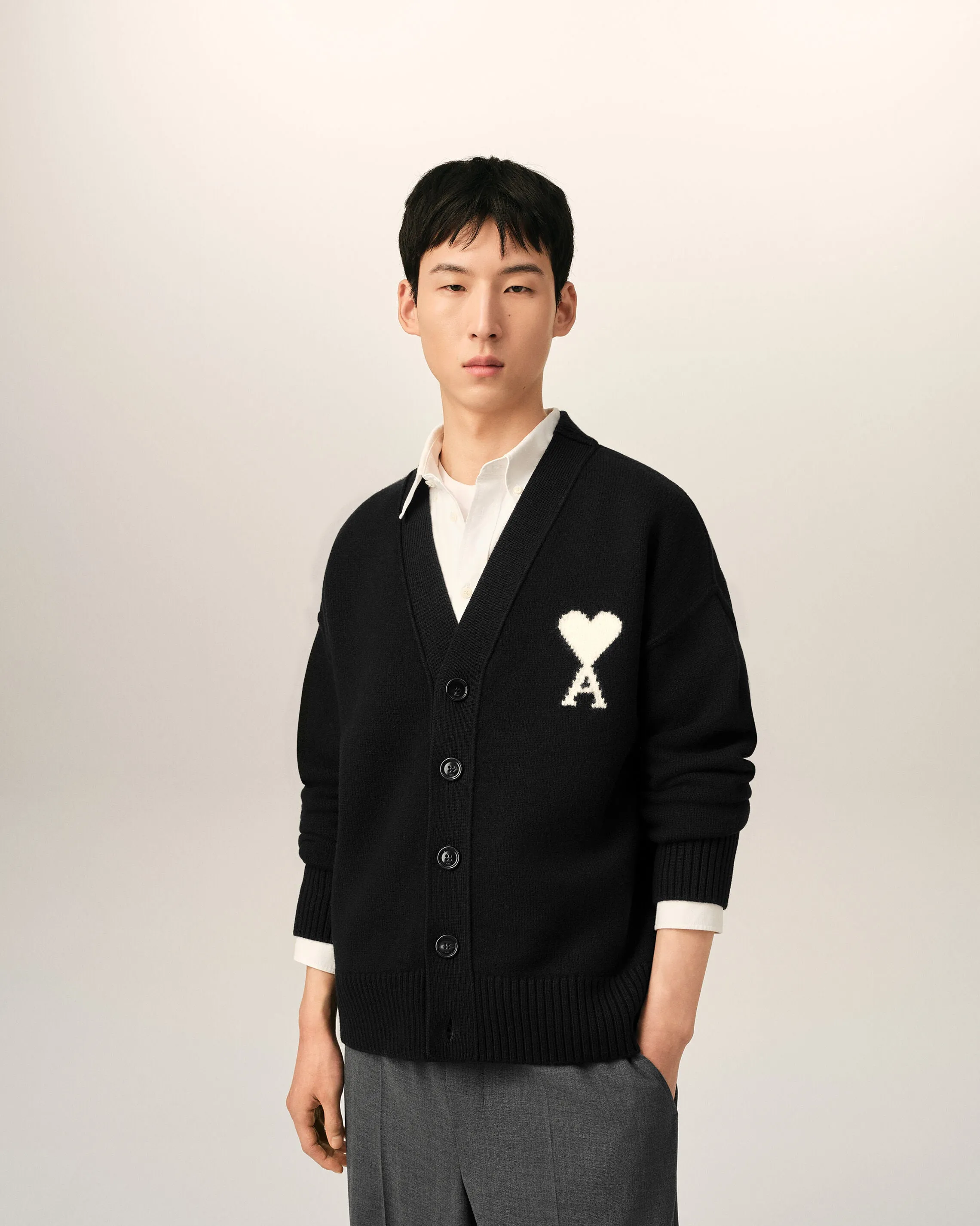 Cardigan noir en laine Ami de Coeur sold by Ami product image thumbnail 2