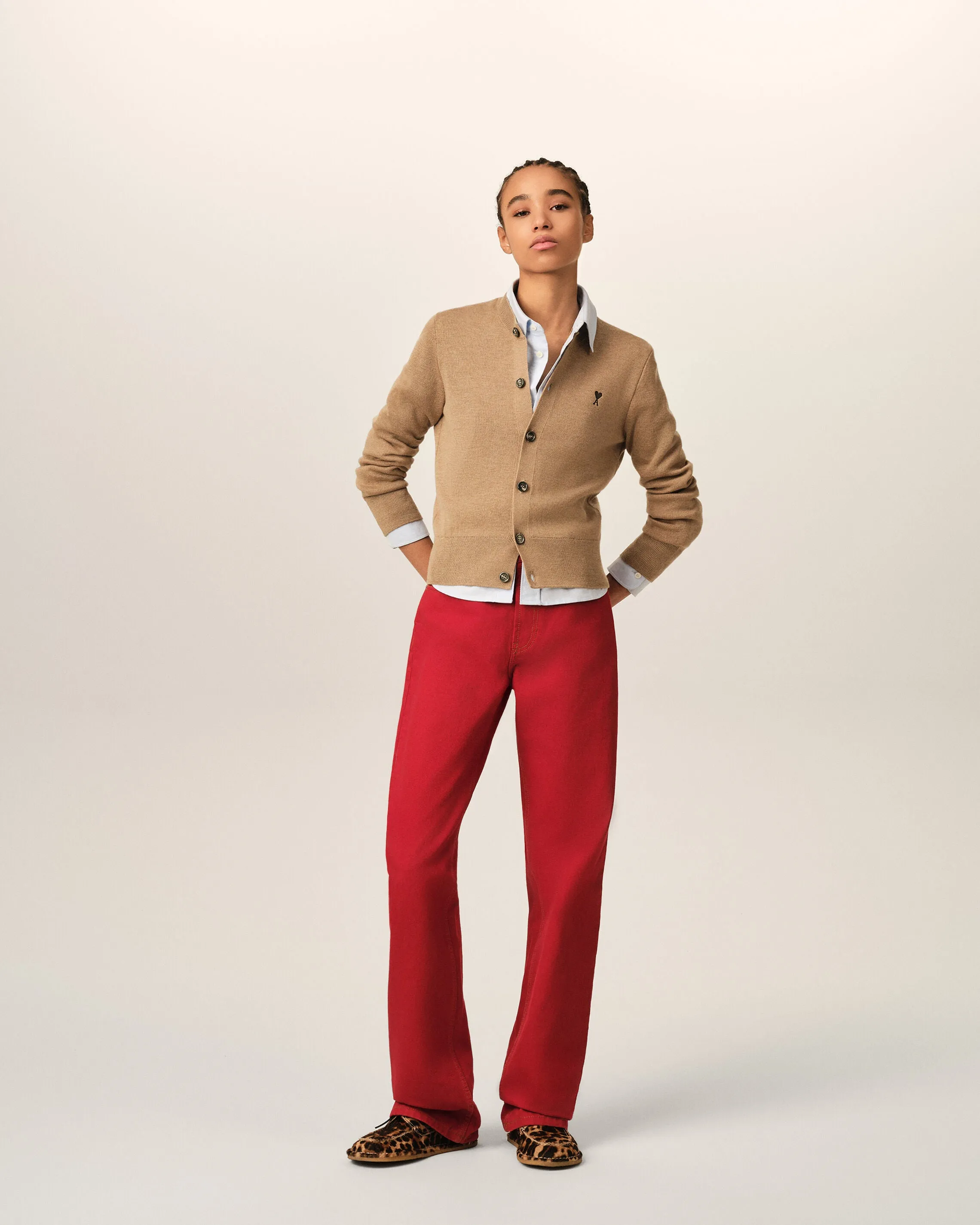 Cardigan beige col rond en laine Ami de Coeur sold by Ami product image thumbnail 3
