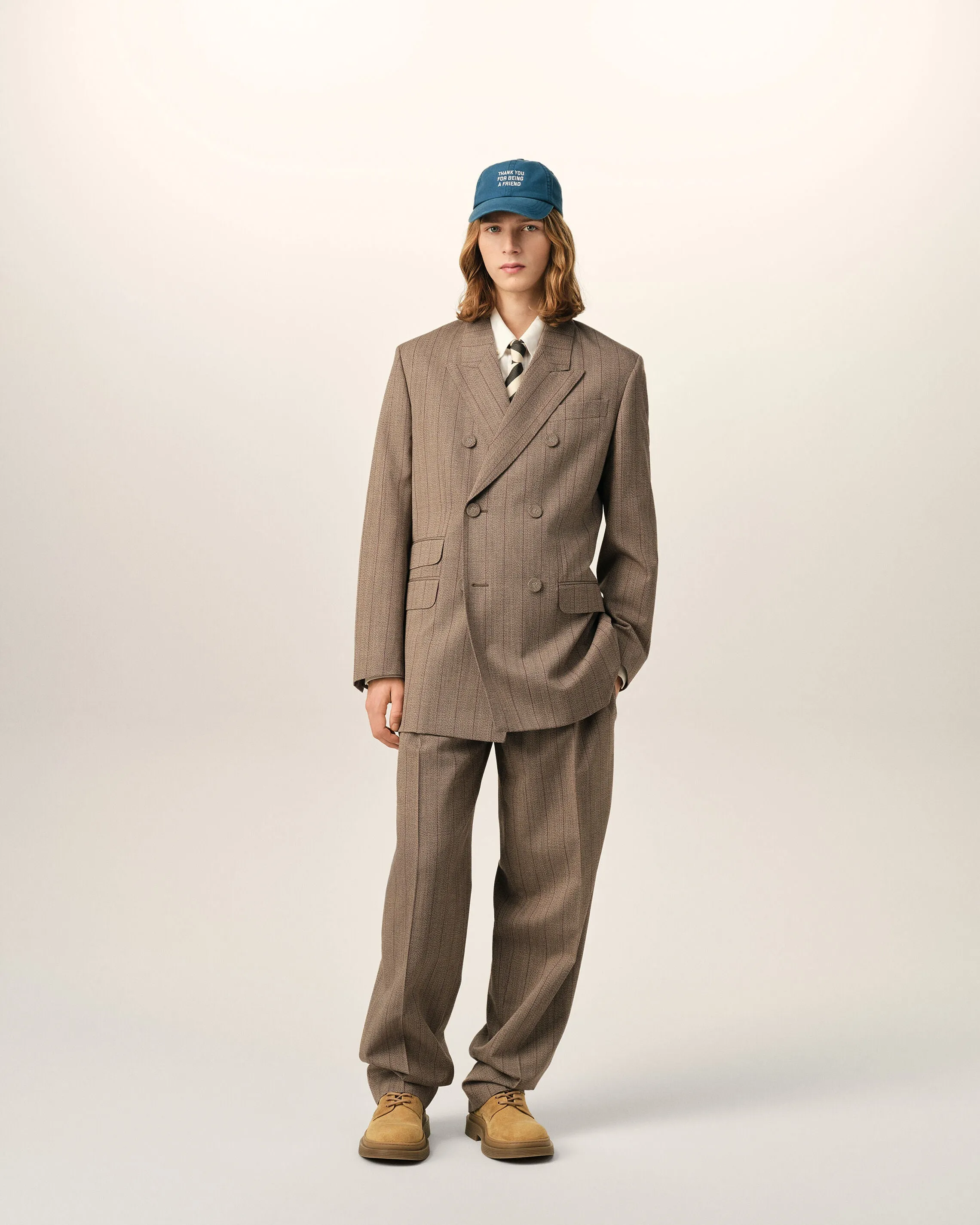 Veste rayée marron double boutonnage en laine sold by Ami product image thumbnail 2