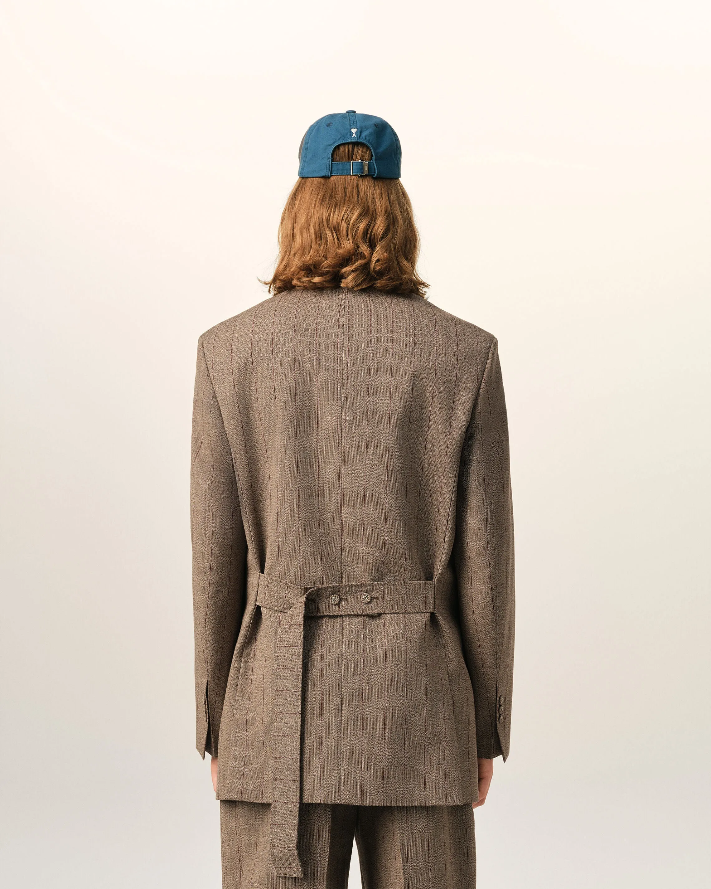 Veste rayée marron double boutonnage en laine sold by Ami product image thumbnail 5