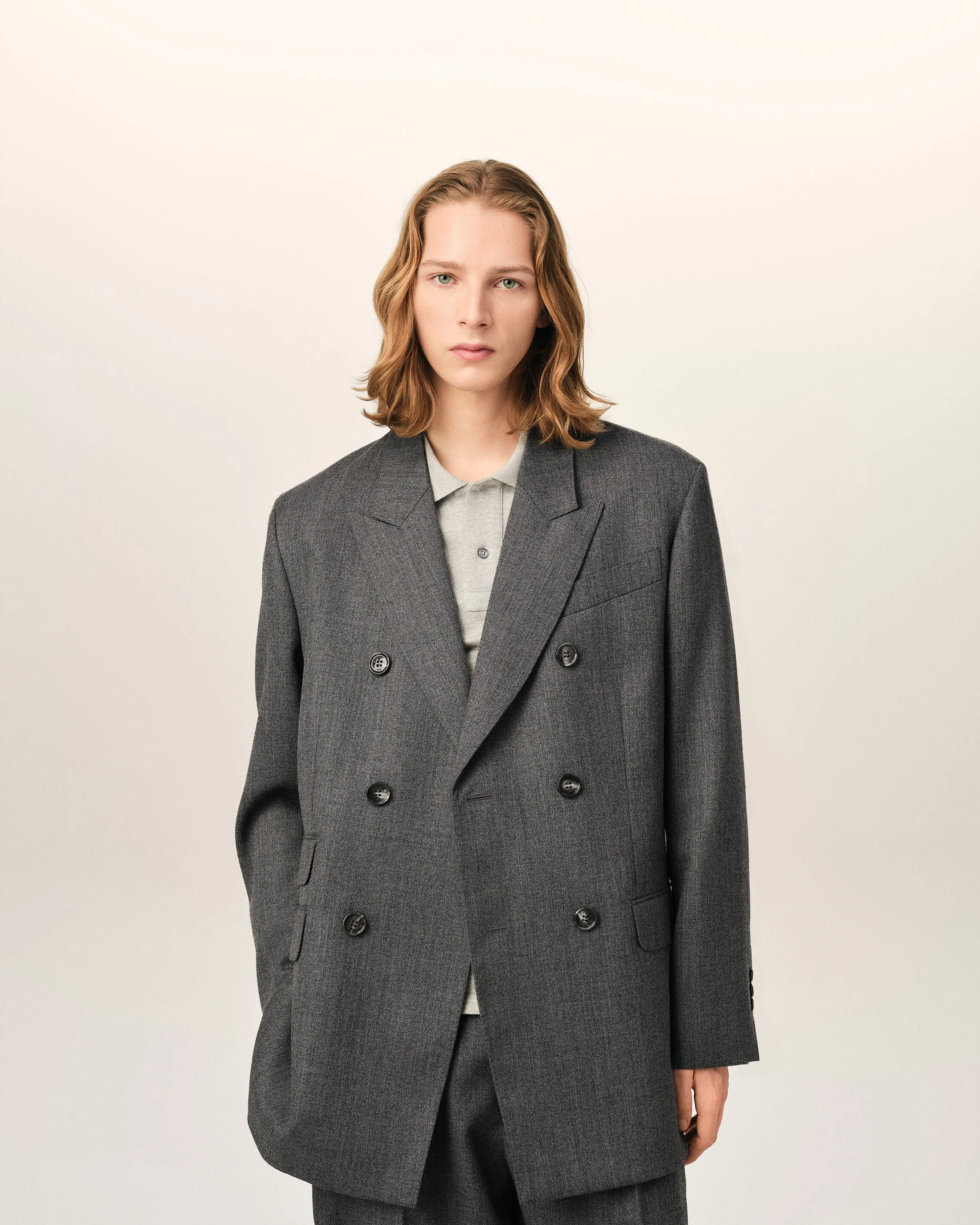 Veste grise double boutonnage en laine sold by Ami product image thumbnail 3