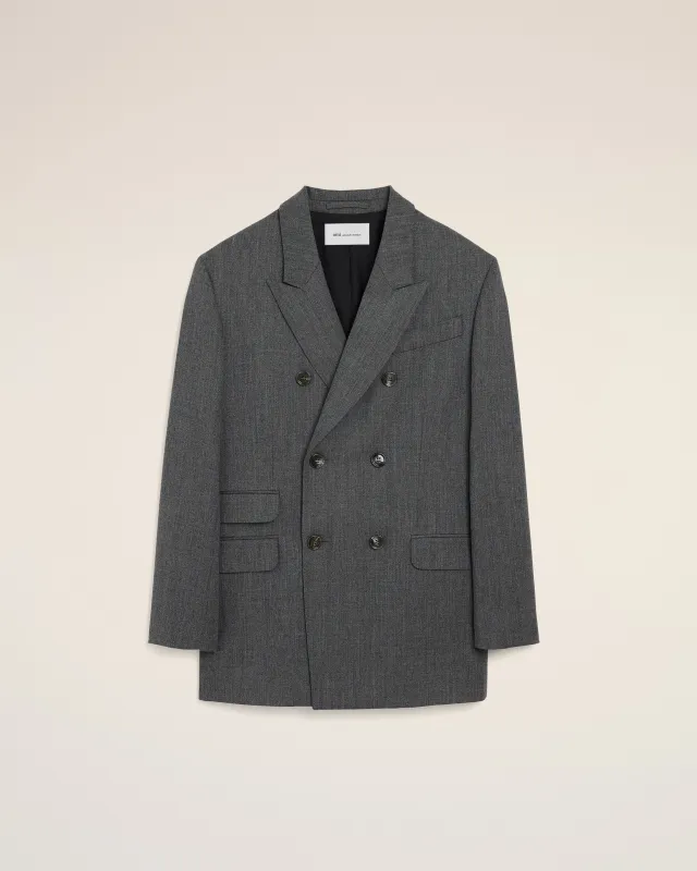 Veste grise double boutonnage en laine made by Ami
